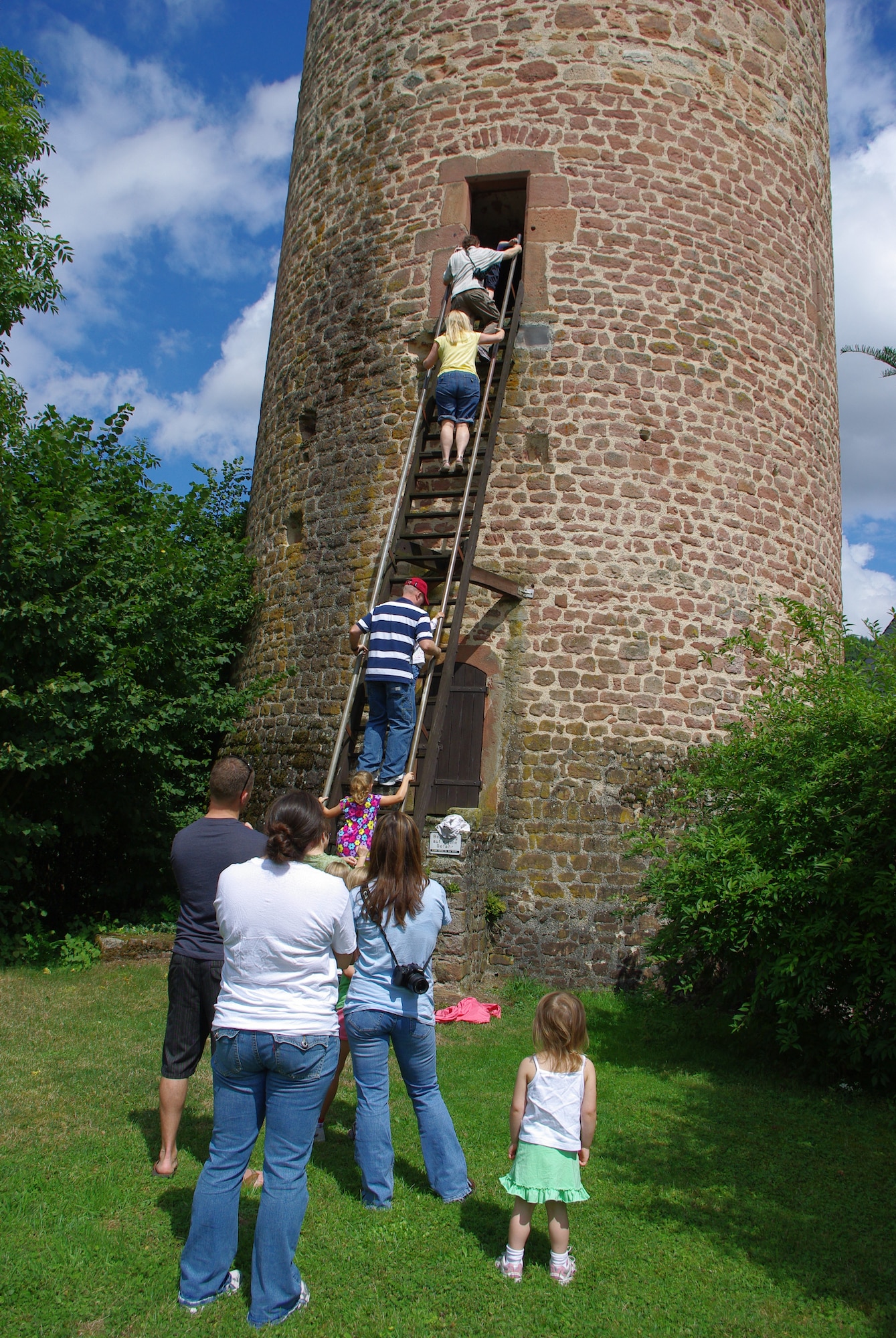 SPANGDAHLEM AIR BASE, Germany -- Spangdahlem base members and their families climb up a tower at the Bruch castle during an Explore the Eifel excursion.   Explore the Eifel events offer base members the opportunity to get out and learn more about local culture and history. (U.S. Air Force photo/Iris Reiff)