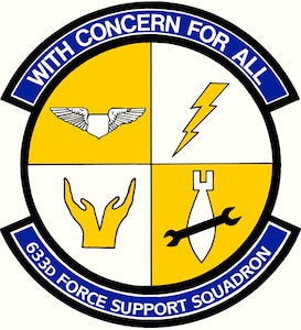 633d Force Support Squadron patch, provided by the 633d Air Base Wing Public Affairs office.