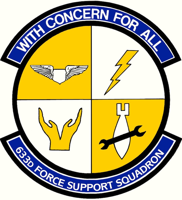 633d Force Support Squadron patch, provided by the 633d Air Base Wing Public Affairs office.