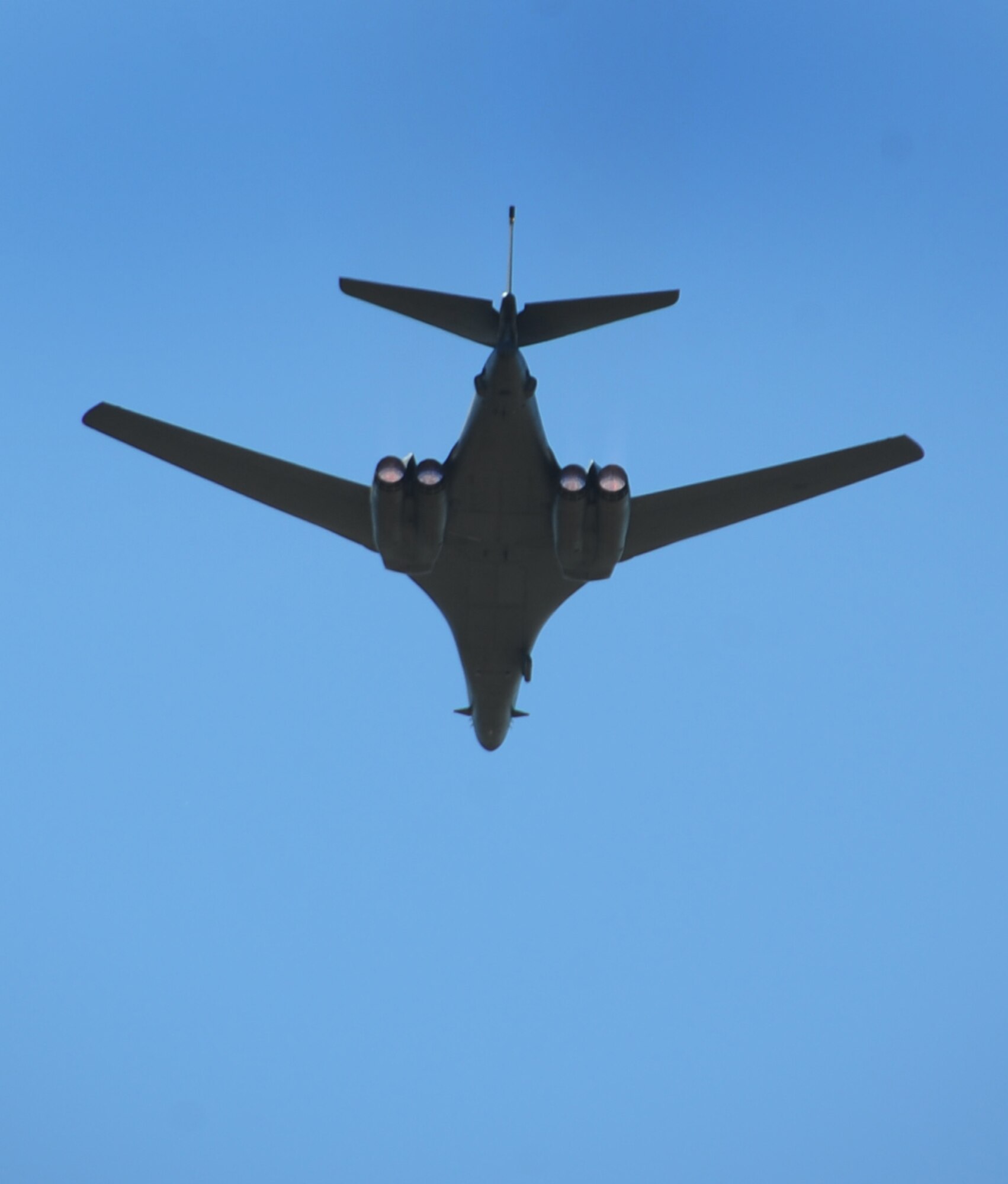 ELLSWORTH AIR FORCE BASE, S.D. -- A B-1B Lancer flies over Main Street, Sturgis S.D., Aug. 10.  The fly-by was in honor of Military Appreciation Day during the Sturgis Motorcycle Rally. (U.S. Air Force photo/Airman 1st Class Anthony Sanchelli)