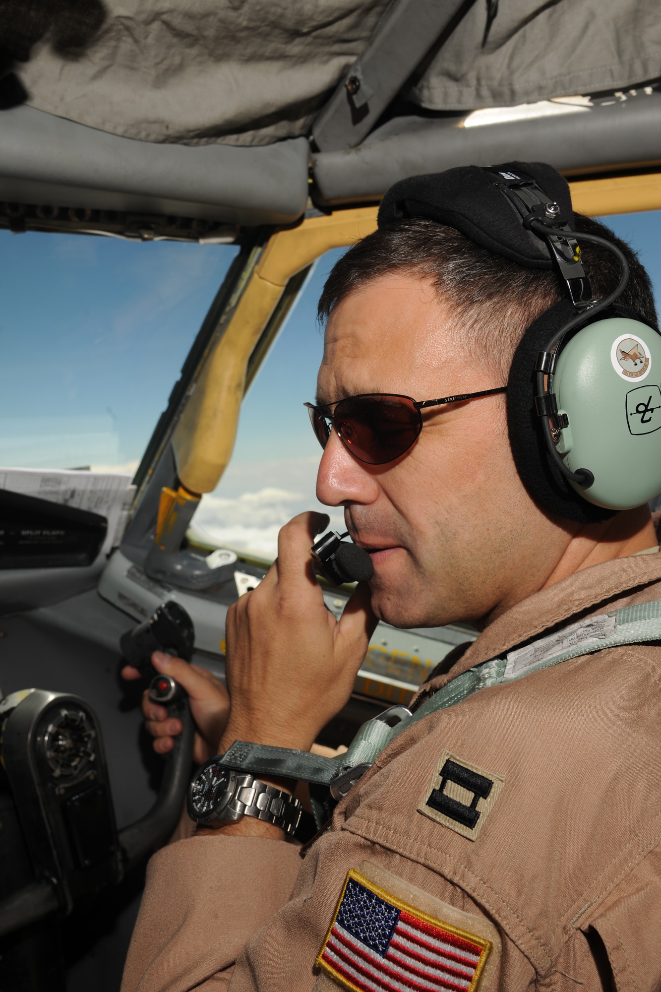 TRANSIT CENTER AT MANAS, Kyrgyzstan ? Capt. Jeff Jacques, deployed here from Fairchild Air Force Base, Wash., just crossed over 5,000 flying hours. (U.S. Air Force Photo/Staff Sgt. Michael Schocker)