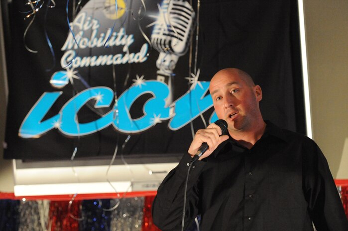 Senior Airman Grant Carson took 3rd place after singing ?The Dance? by Garth Brooks during Air Mobility Command ICON at Joint Base Charleston, S.C., Aug. 11, 2010. The command finals will include representatives from AMC?s 12 major installations and the top AMC affiliate unit participant. Airman Carson won $200 and is a member of the 437 Aircraft Maintenance Squadron. (U.S. Air Force photo/James M. Bowman)