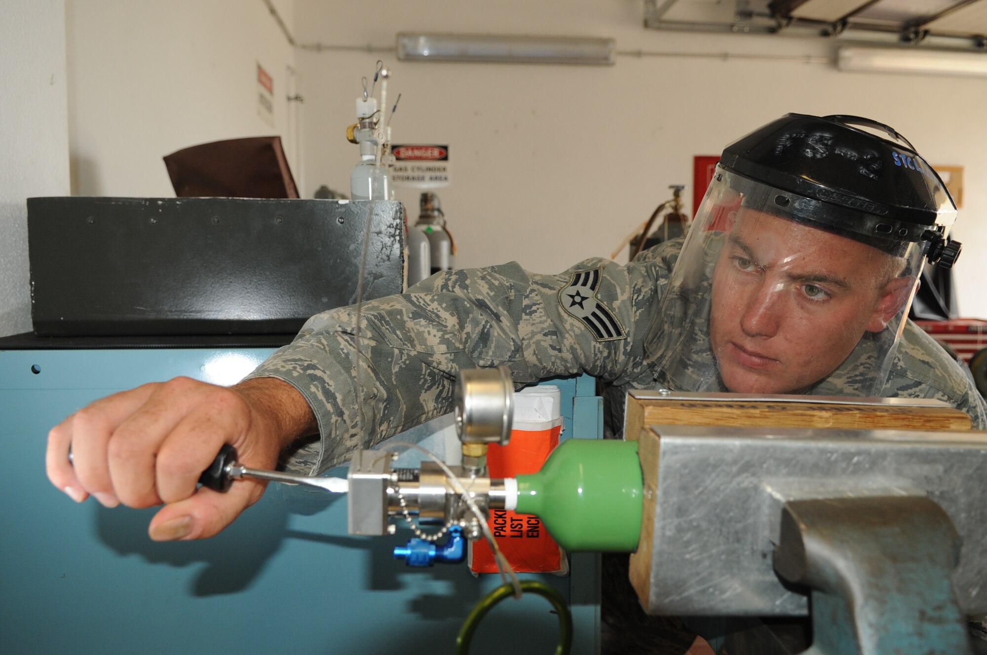 SPANGDAHLEM AIR BASE, Germany -- Senior Airman Michael Farrar, 52nd Component Maintenance Squadron aircraft electrical/environmental systems journeyman, is the 52nd Fighter Wing Top Saber Performer for the week of Aug. 13-19. (U.S. Air Force photo/Senior Airman Nick Wilson)