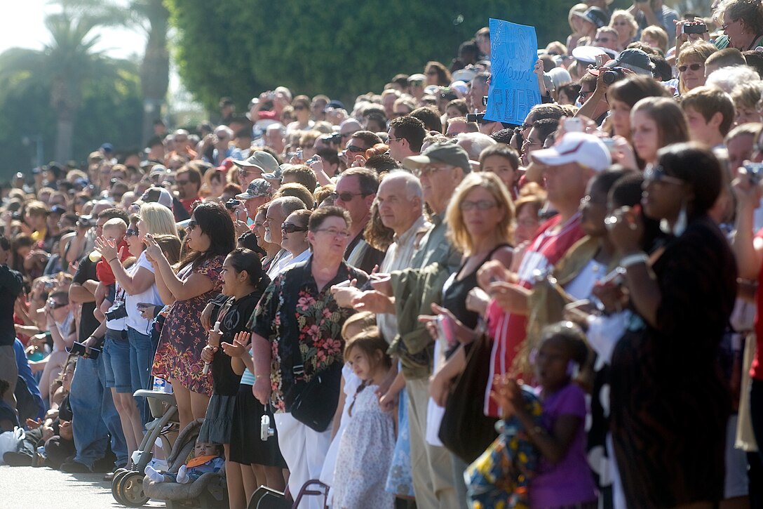 Family members of newly enlisted Marines attend the graduation ceremony at the Marine Corp Recruit Depot in San Diego, Aug. 13, 2010.  