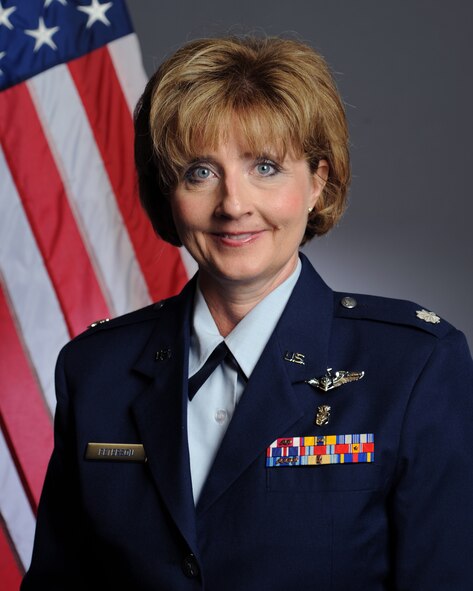 Lt. Col. Joanie Peterson takes command of the 131st Bomb Wing Medical Squadron during a change of command ceremony at Whiteman Air Force Base, Aug. 14 (Courtesy Photo)