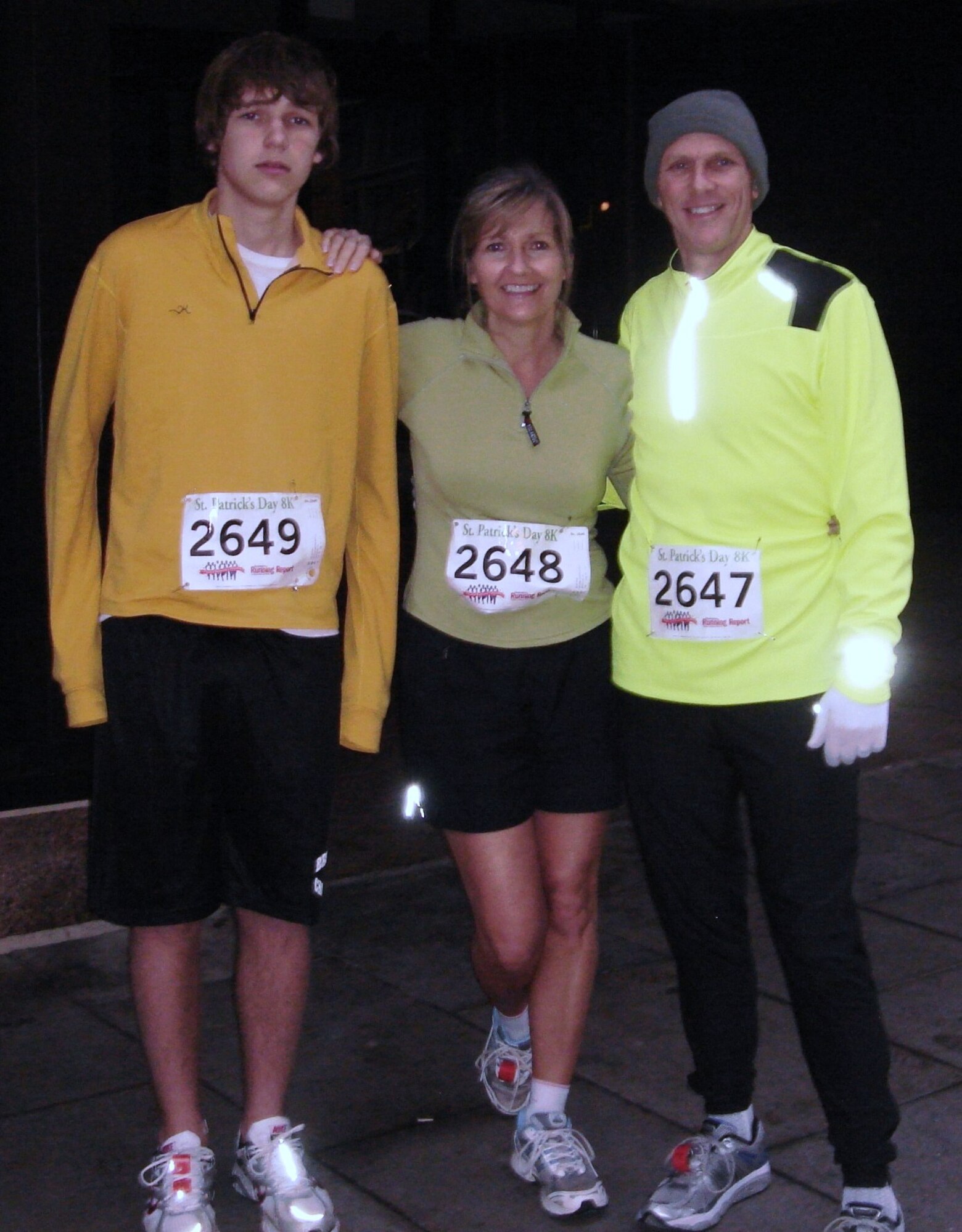 Col. Robert Mendenhall, his wife, Dawna, and his son, Mason, pose for a photo at the 2010 St. Patrick's Day 8K run in Washington, D.C.(courtesy photo)