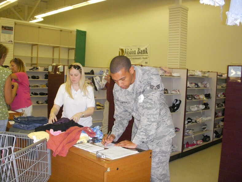 Senior Airman Christopher Twitty makes the most of his annual tour by volunteering in the local community. (USAF photo courtesy of 916CS)