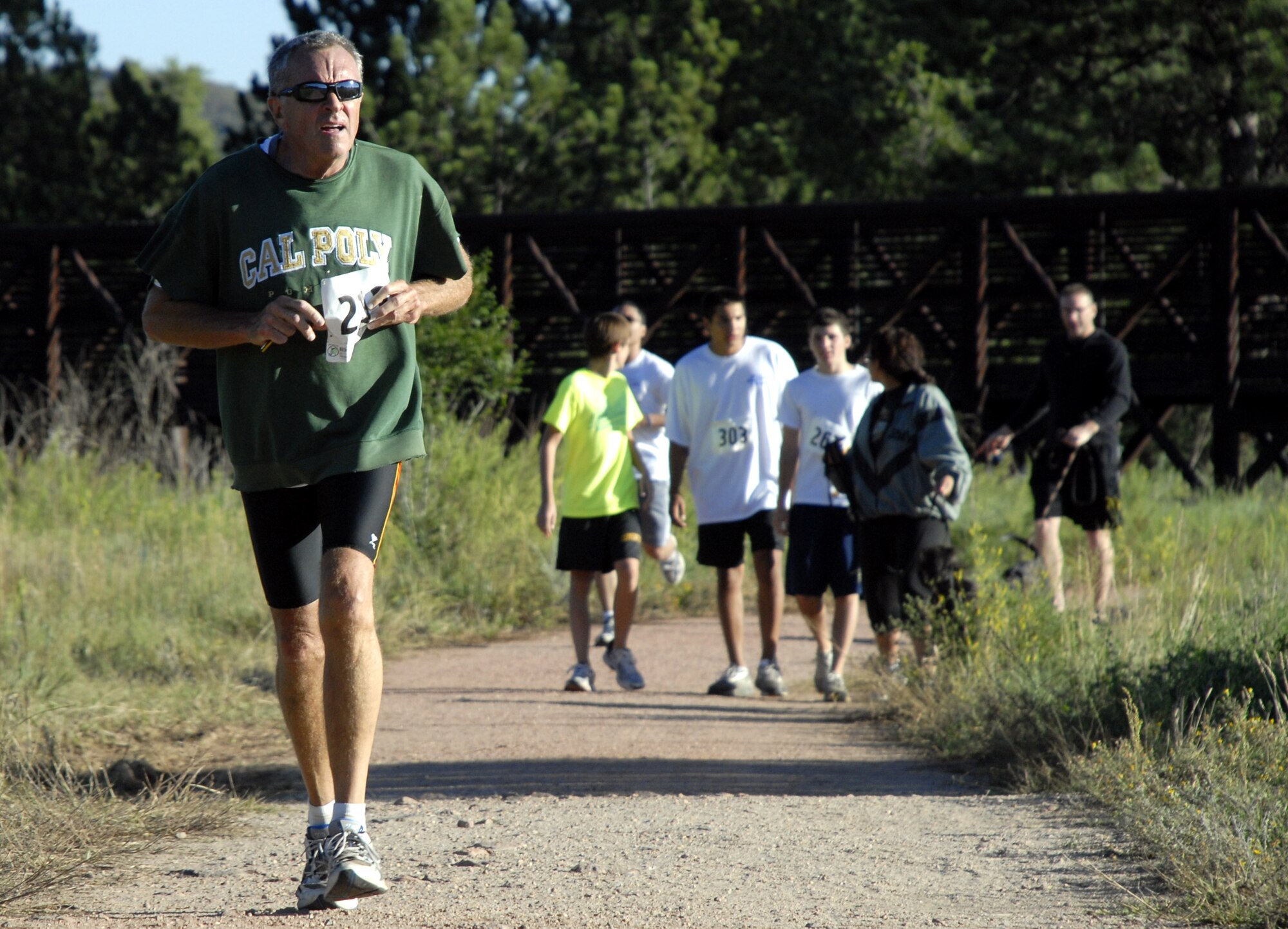 Mike Boyle runs along the New Santa Fe Regional Trail in the Air Force Academy's annual 10k race Aug. 14, 2010. Boyle finished with a time of 1:10:48. (U.S. Air Force photo/Mike Kaplan)