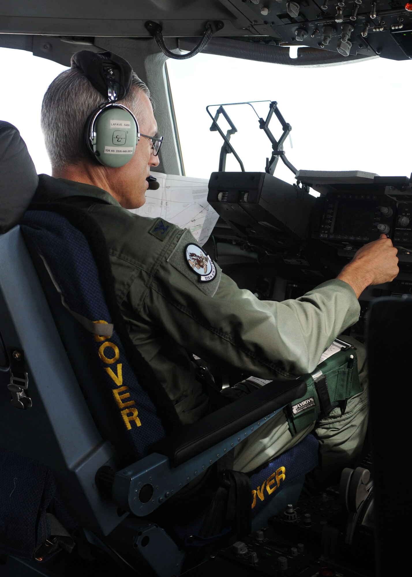 Col. Craig L. LaFave, 326th Airlift Squadron commander at Dover Air Force Base, Del., is enroute to 8 Wing at Canadian Forces Base, Trenton, Ontario, Aug. 13, 2010, to participate in the Canadian Operation BOXTOP, conducted twice a year. The C-17 aircrew delivered a Halverson K-loader from Trenton to Thule Air Base, Greenland. Supplies are staged at Thule AB and Canadian C-130s Hercules crews then deliver the cargo to Canadian Forces Stations Alert and Eureka on Ellesmere Island, Nunavut, 400 miles north of Thule. (U.S. Air Force photo/Capt. Marnee A.C. Losurdo)