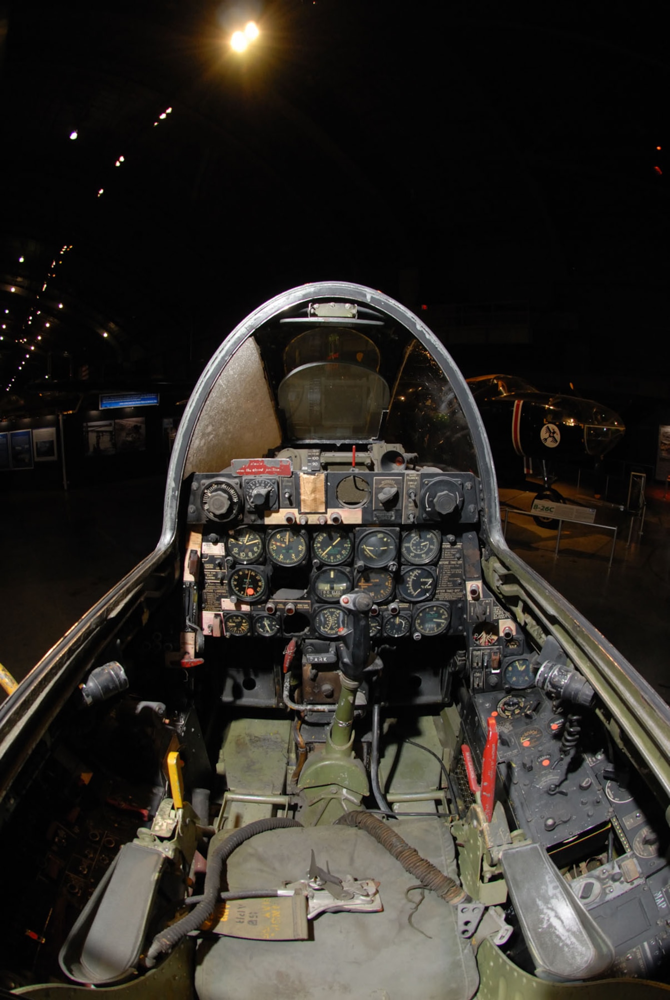 DAYTON, Ohio -- Republic F-84E cockpit at the National Museum of the United States Air Force. (U.S. Air Force photo)