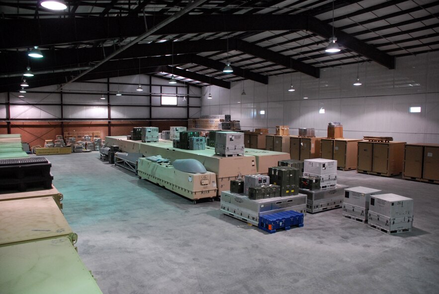 CREECH AFB, Nev. – Pictured are the results from a Creech AFB AFSO21 event that focused on recapitalizing 9,028 sq/ft of warehouse space belonging to the 432d Maintenance Group affectionately referred to as 'the morgue.'  The reorganization removed an excess of 6,000 lbs of equipment, including 140 pieces of equipment to be reutilized by units on and off Creech. (U.S. Air Force photo)