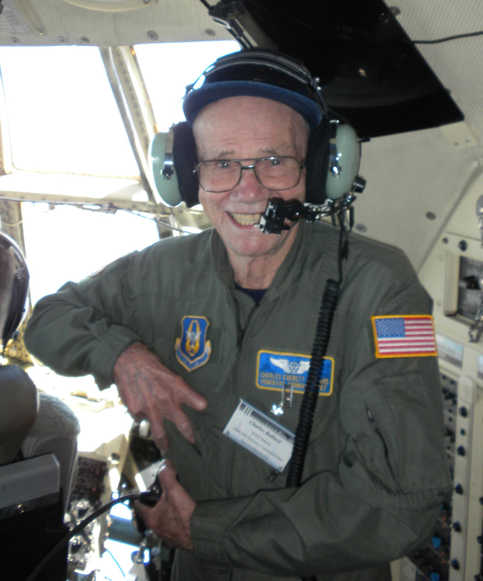 Mr. Charles Bullard, 440th Airlift Wing's Honorary Command Chief takes to the skies again with the 440th Airlift Wing. ( Air Force photo by Jerry Green)              