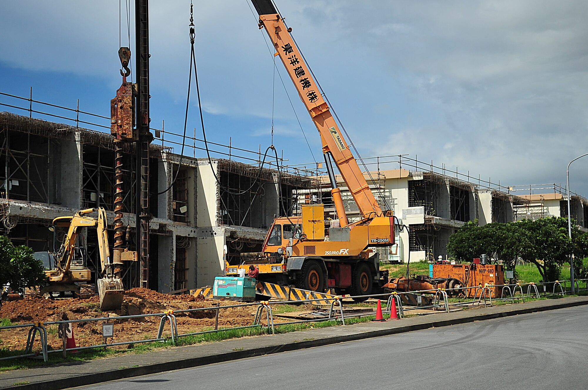 Multiplex housing units undergo renovation in the Marek Park area of Kadena AB, Japan. The family housing units are undergoing renovations to increase square footage, upgrade finishes and improve the quality of life for housing residents. Renovations are expected to be complete in 2015. (U.S. Air Force photo/Airman 1st Class Maeson Elleman) 