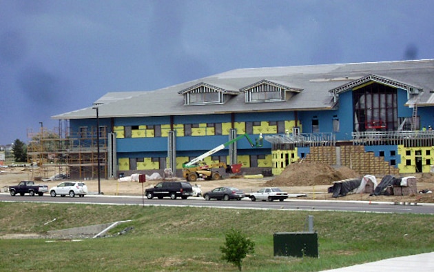 BUCKLEY AIR FORCE BASE, Colo. -- Air Reserve Personnel Center was built green friendly, complying with Leadership in Energy and Environmental Design quality by the U.S. Green Building Council. (Photo by Mark Wika, US Army Corps of Engineers)