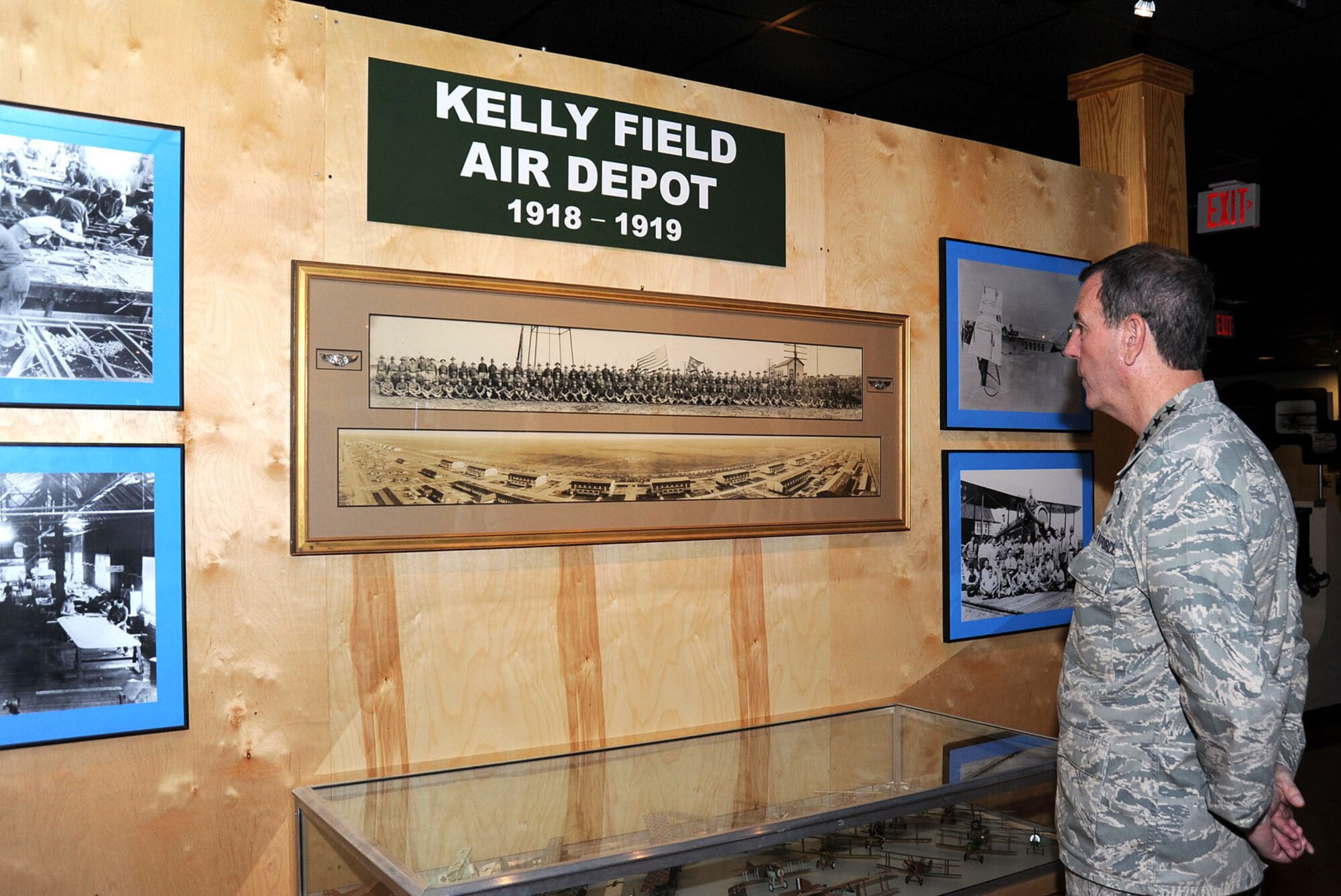 Gen. Stephen R. Lorenz tours the USAF Airman Heritage Museum during the museum's grand opening Aug. 12, 2010, at Lackland Air Force Base, Texas. The museum features interactive technology and 31 exhibits. General Lorenz is the Air Education and Training Command commander. (U.S. Air Force photo/Alan Boedeker)