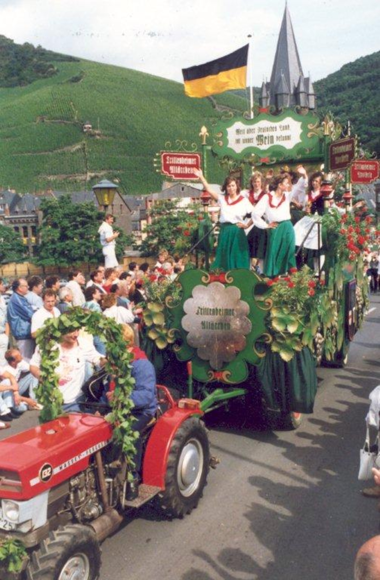 SPANGDAHLEM AIR BASE, Germany -- A group of wine queens from the Mosel area participate in a past Bernkastel Middle Mosel parade. This year’s parade is scheduled at 2 p.m. Sept. 5, featuring close to 100 floats, fanfares and bands parading through the city. The Bernkastel wine festival, which takes place Sept. 2-6 this year, is a highlight event in the Mosel valley. (Courtesy photo)