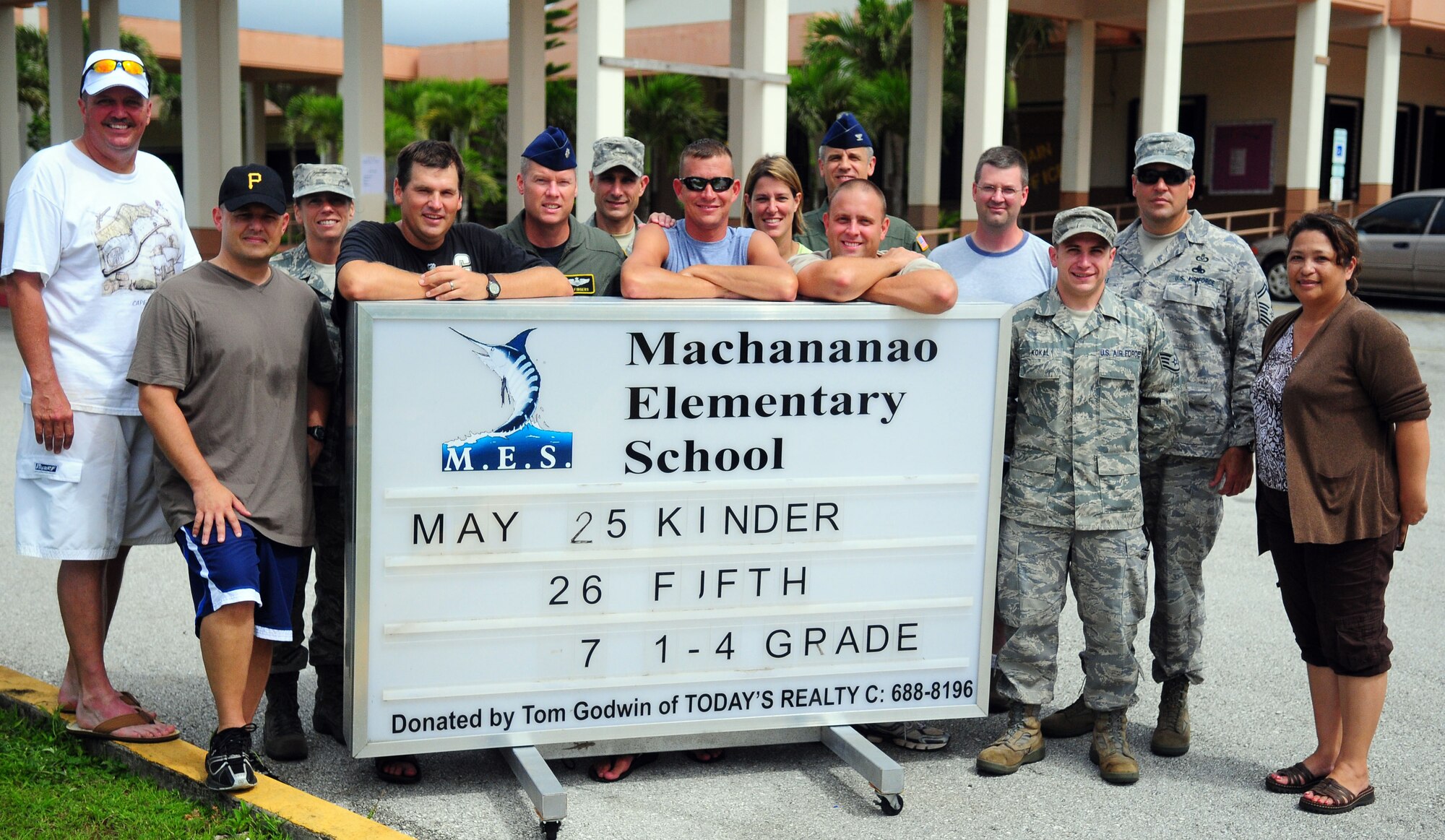 ANDERSEN AIR FORCE BASE, Guam ? ?Leave the place better than you found it.? We have all heard it before and the concept is simple, but for the current members of the 506th Expeditionary Air Refueling Squadron, deployed here from the 171st Air Refueling Wing Pittsburgh, PA, the phrase is more than a concept; it is a standard operating procedure. From Kyrgyzstan to Ecuador, the 171st has left its fingerprints on all the communities it has encountered. Some contributions they have made                                                                            prior to arriving here include buying furniture for a special needs school, raising money to install air conditioning in a children?s hospital, and delivering bicycles.  While deployed here in support of the Theatre Security Package the 506th continued their history of goodwill by collecting donations for the children of Machananao School. They hand carried their donations on the flight here. Upon arrival, they coordinated with the school to drop off the donations and also spent time at the school sitting in classes and even participating in recess with them. Led by commander Colonel Dave MacMillan the 506th donated computers, books for the libraries, clothes and also some sporting equipment.  They would like to repeat the process at every base they visit. The culture of giving and positive community relations is not always easily initiated. However, ask any recipient of such sacrifice and dedication and you will find that it is also not easily forgotten. (U.S. Air Force story and photos by Airman Julian North) 