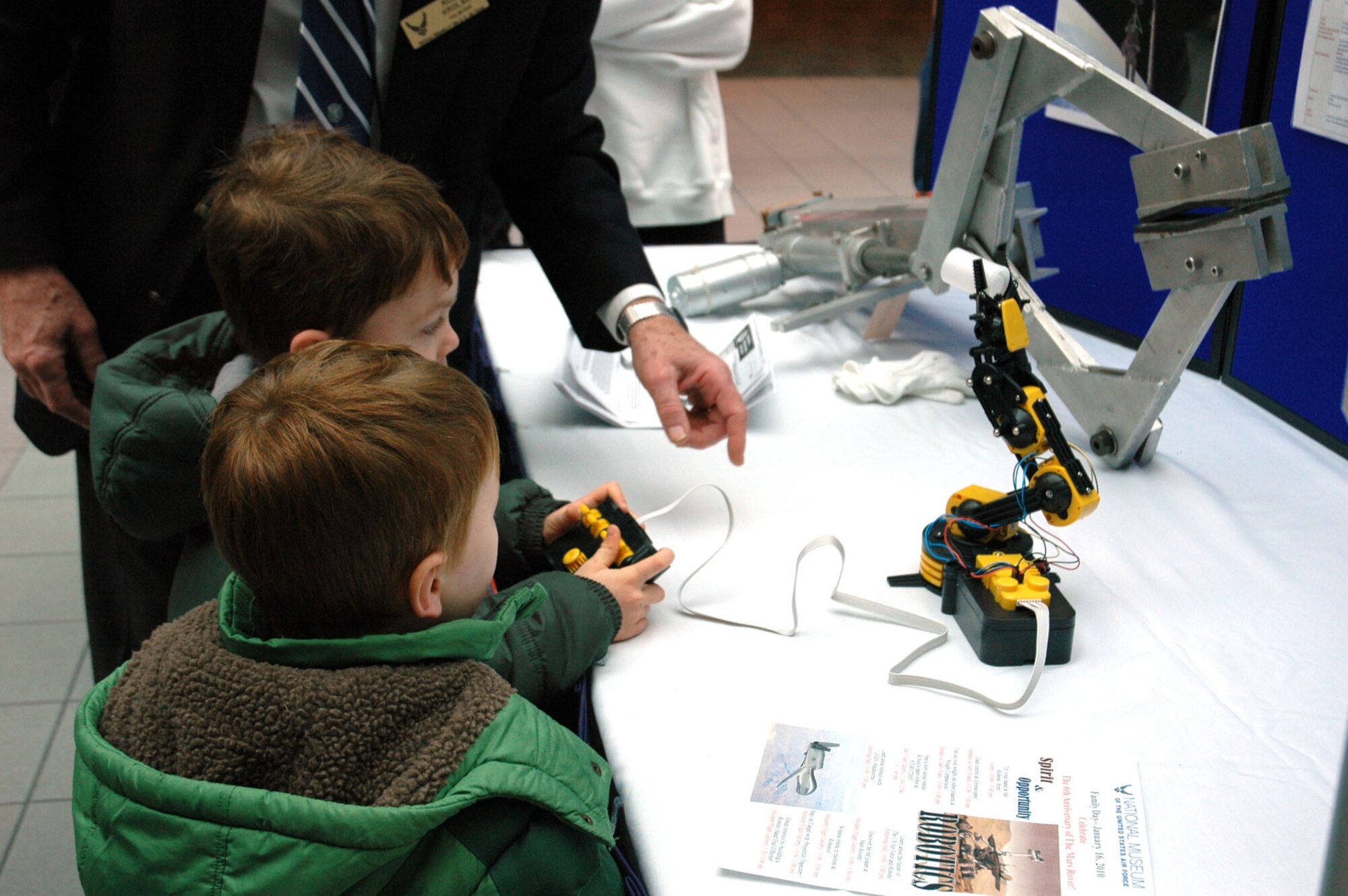 DAYTON, Ohio -- Visitors learn about robotics during Family Day at the National Museum of the U.S. Air Force. (U.S. Air Force photo)