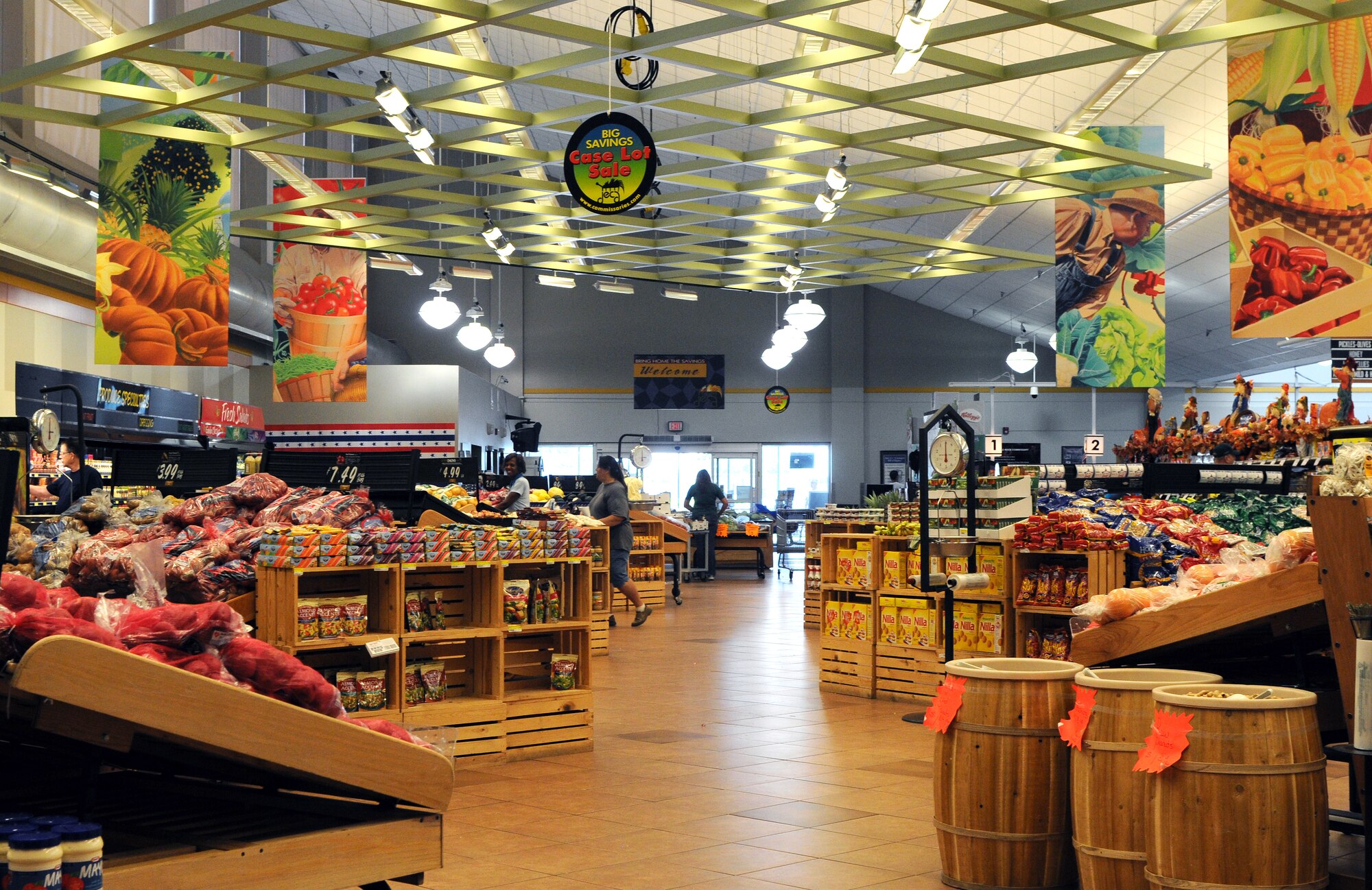 The commissary offers the same variety as an off-base grocery store, but with an average savings of 30 percent over civilian market prices. (U.S. Air Force photo by Ashley Mangin)