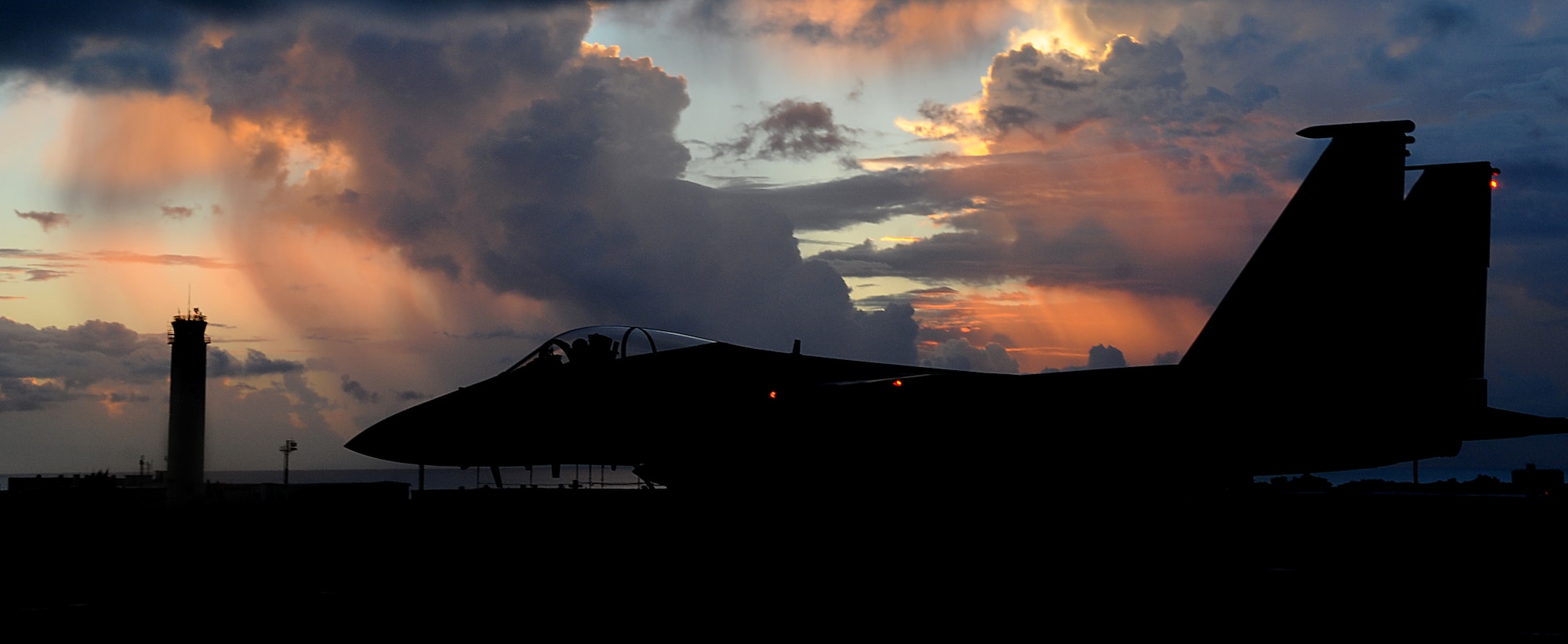 An 18th Fighter Wing F-15 taxis in preparation for takeoff during exercise Beverly High 10-04, Aug. 24, The exercise tested the Wing's ability to deploy and receive forces as well as generate sorties. Kadena Air Base has been home to the F-15 since its inception in 1979. (US Air Force photo/Staff Sgt. Christopher Hummel)