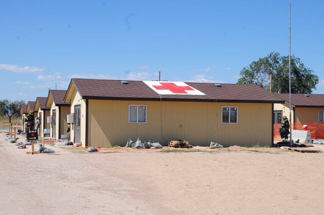 ELLSWORTH AIR FORCE BASE, S.D. -- Airmen undergo strenuous training during a phase II operational readiness exercise, Aug. 24.  The exercise is designed to test Ellsworth Airmen on their combat readiness in a simulated-deployed environment. (U.S. Air Force photo/Airman 1st Class Anthony Sanchelli)