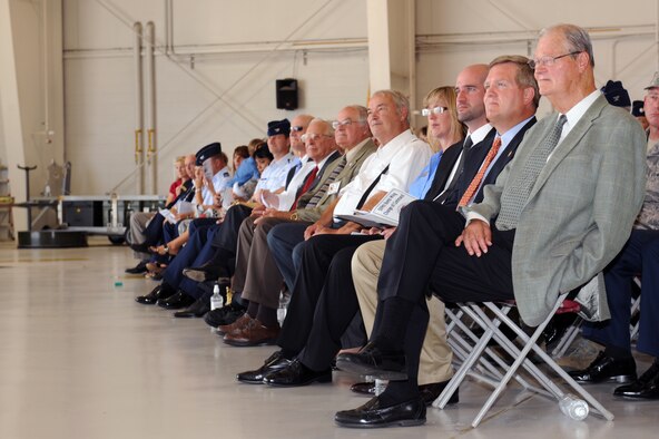 WHITEMAN AIR FORCE BASE, Mo., -- Sen. Ike Skelton and other distinguished guests, watch the changing of command for the 509th Bomb Wing during the ceremony here Monday.
(U.S. Air Force photo/Staff Sgt. Jason Huddleston) (Released)

