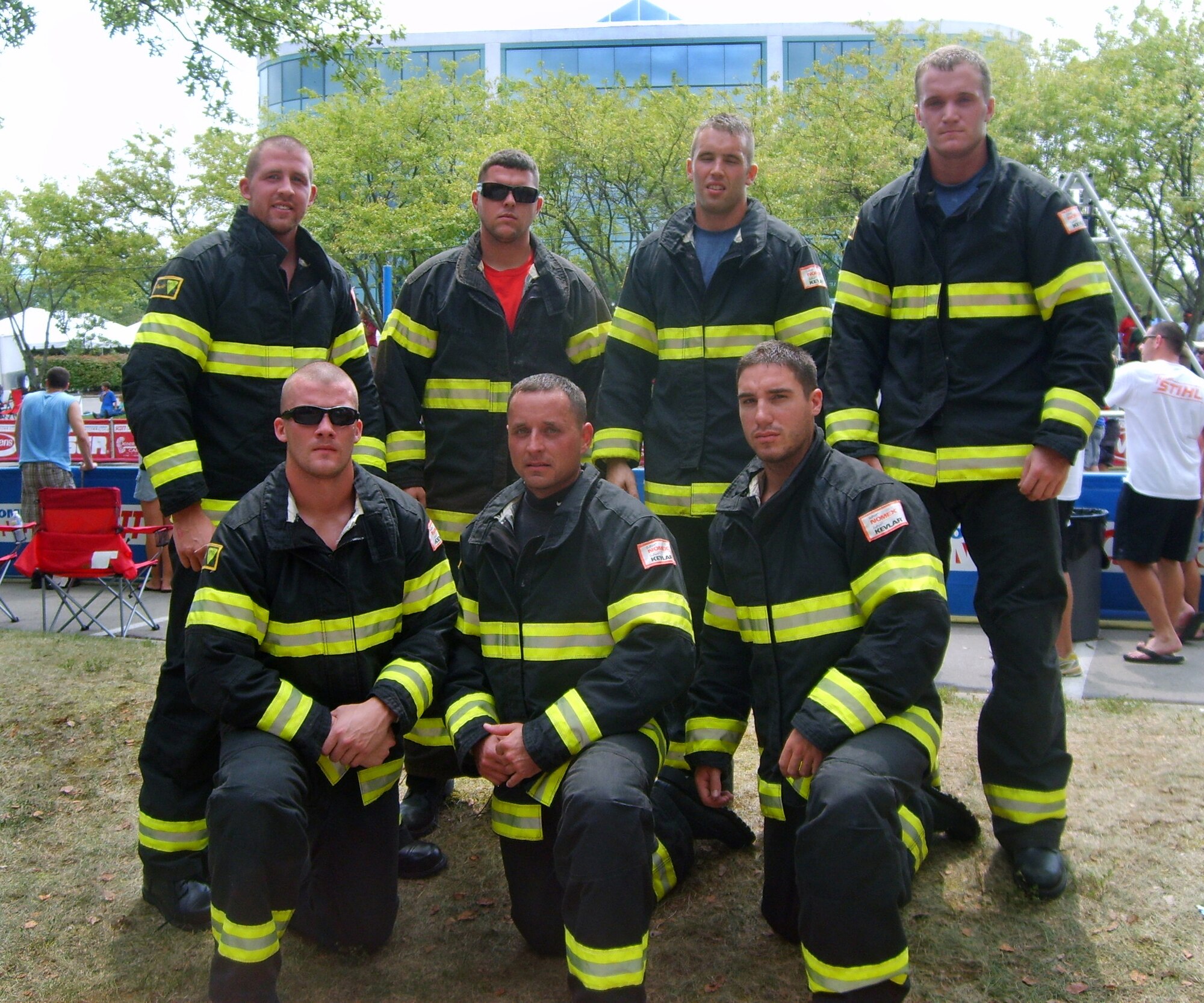 100812-F-0000T-006 In photo are Staff Sgt. Steven Thomas, Tech. Sgt. Travis Mills, Senior Airman Garrett Pope, Senior Airman John Neidrick, Senior Airman Daniel Thompson, Airman 1st Class Cody Nelson, and Airman 1st Class Adam Moriarity. (U.S. Air Force photo/Staff Sgt. Steven Thomas (Released)
