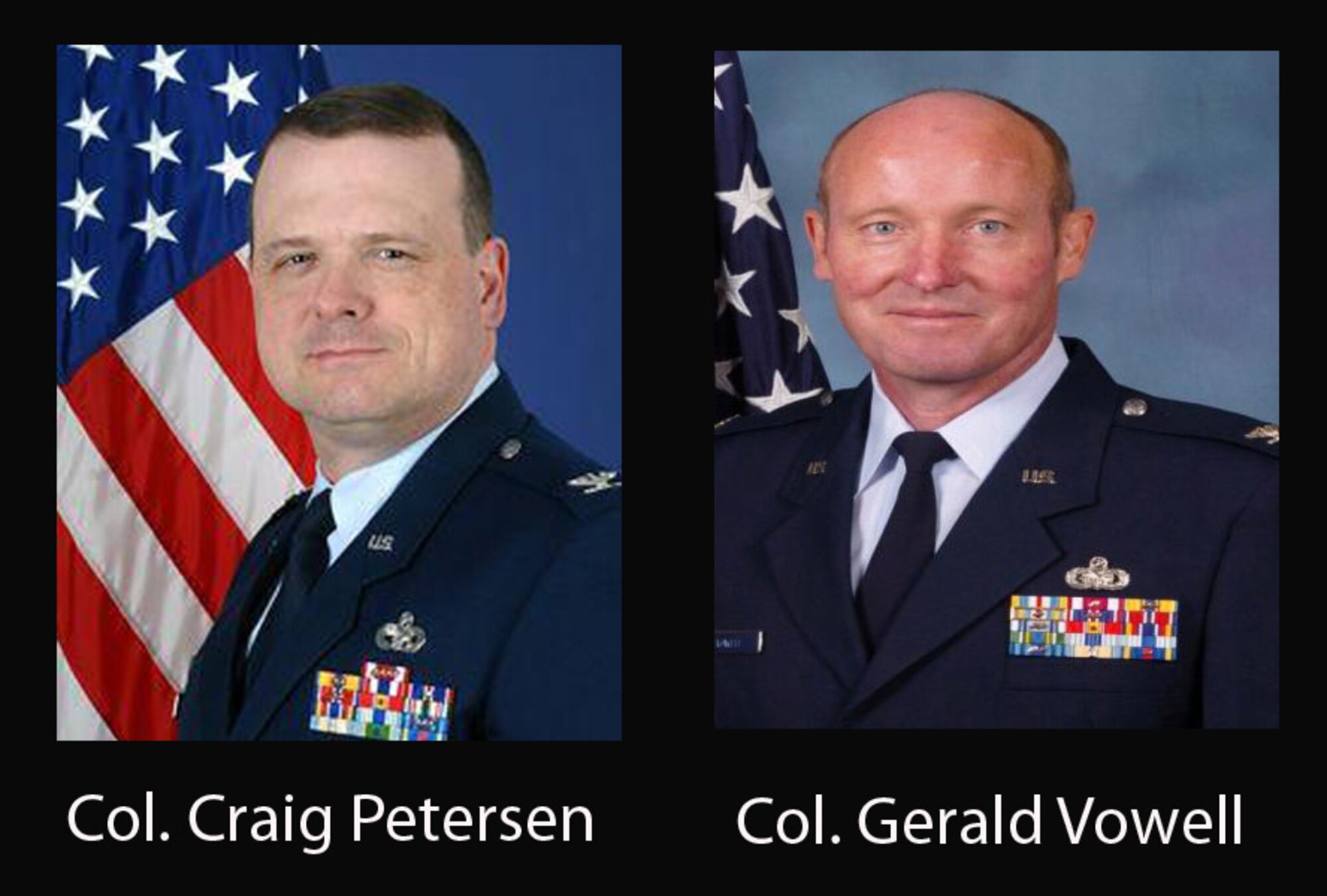 JOINT BASE LEWIS-MCCHORD, Wash., - Col. Craig Petersen will relinquish command of the 446th Mission Support Group to Col. Gerald Vowell in a ceremony here Sept. 12 at 2 p.m. (U.S. Air Force photo illustration/Sandra Pishner)