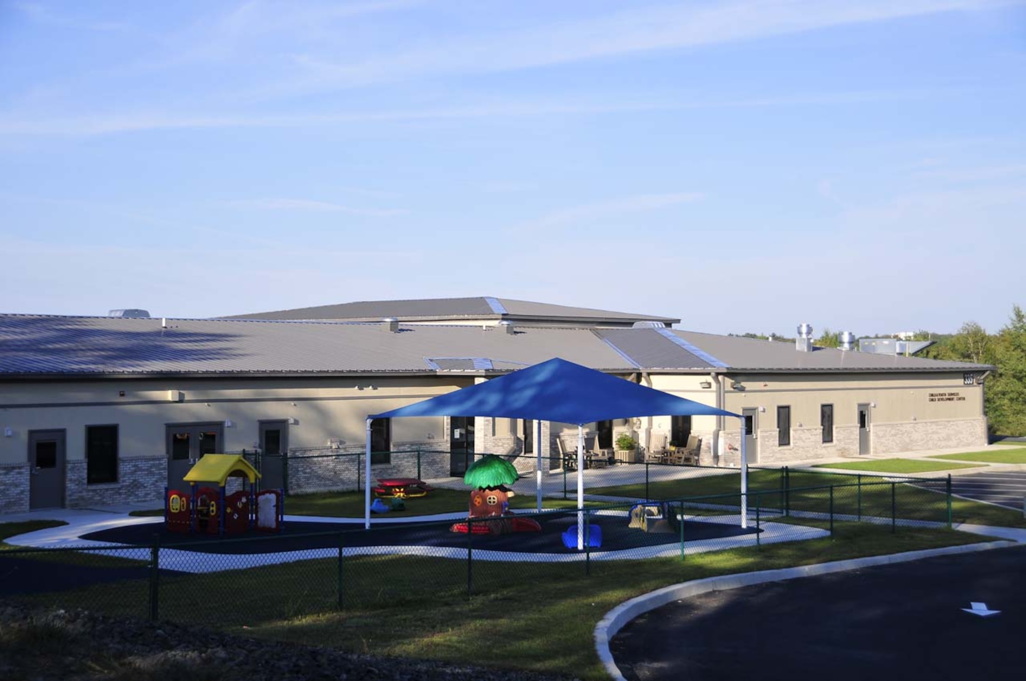 The new Dix Child Development Center will be similar to this Child and Youth Services building at Tobyhanna Army Depot, Pa. and will be specifically designed for child care purposes. The new facility will feature direct access to outside play areas as well as modern camera systems to provide both security and a sense of comfort to parents. (Courtesy photo)