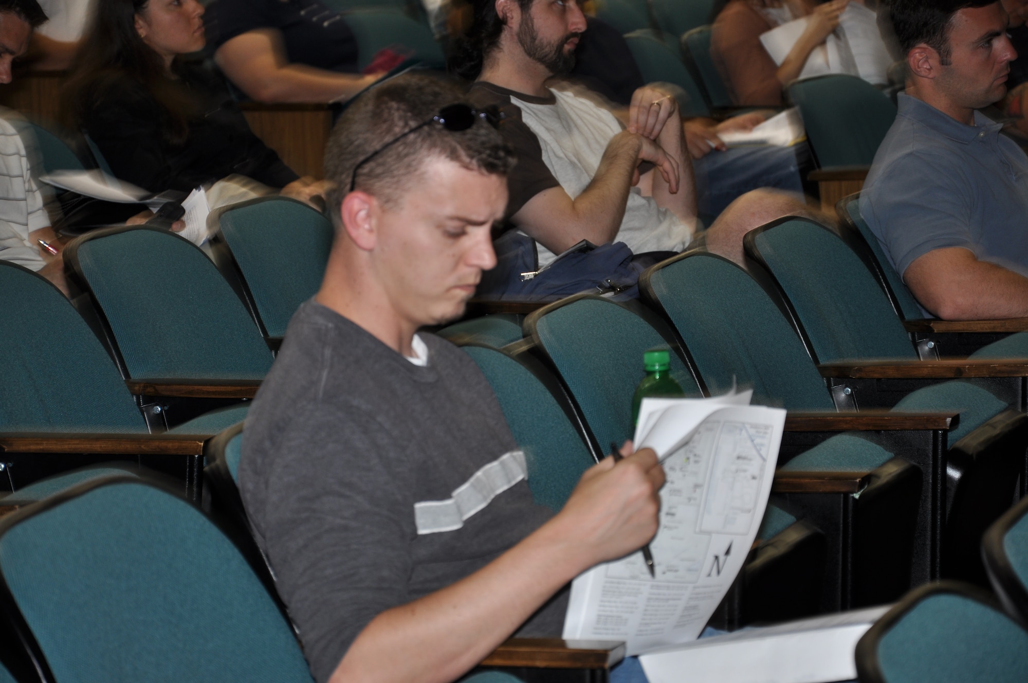 Members of the 459th Air Refueling Wing hosted an Individual Ready Reserve muster Aug. 21 at the Andrews Air Force Base theater for members of the IRR to update their personnel and medical records. Members also received benefits information. (Air Force photo/Capt. Rebecca A. Garcia)