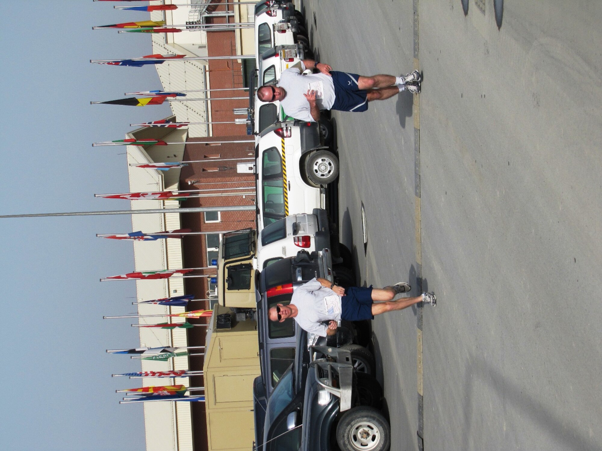 KABUL, Afghanistan - Airmen from the Combined Air Power Transition Force participate in the "Amazing Race" event held jointly at the International Security Assistance Force and Afghan Air Force base's on Aug. 27, 2010. The race was both physically and mentally challenging as the contestants would decipher clues that would lead them to the variety of mixed events during the race including volleyball, face paint and blind ball toss, map reading. (U.S. Air Force photo by Capt. Rob Leese/RELEASED).