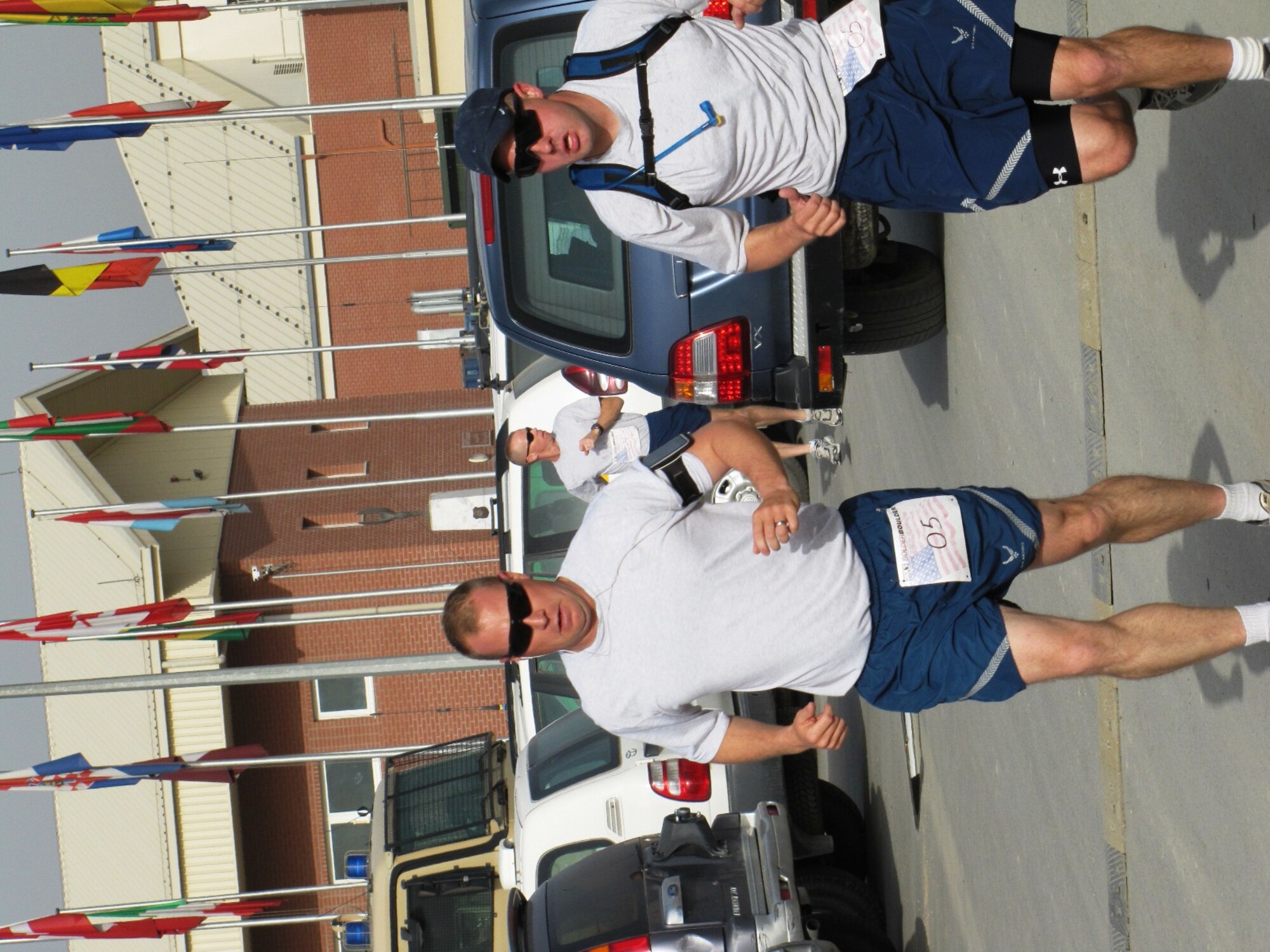 KABUL, Afghanistan - Airmen from the Combined Air Power Transition Force participate in the "Amazing Race" event held jointly at the International Security Assistance Force and Afghan Air Force base's on Aug. 27, 2010. The race was both physically and mentally challenging as the contestants would decipher clues that would lead them to the variety of mixed events during the race including volleyball, face paint and blind ball toss, map reading. (U.S. Air Force photo by Capt. Rob Leese/RELEASED).