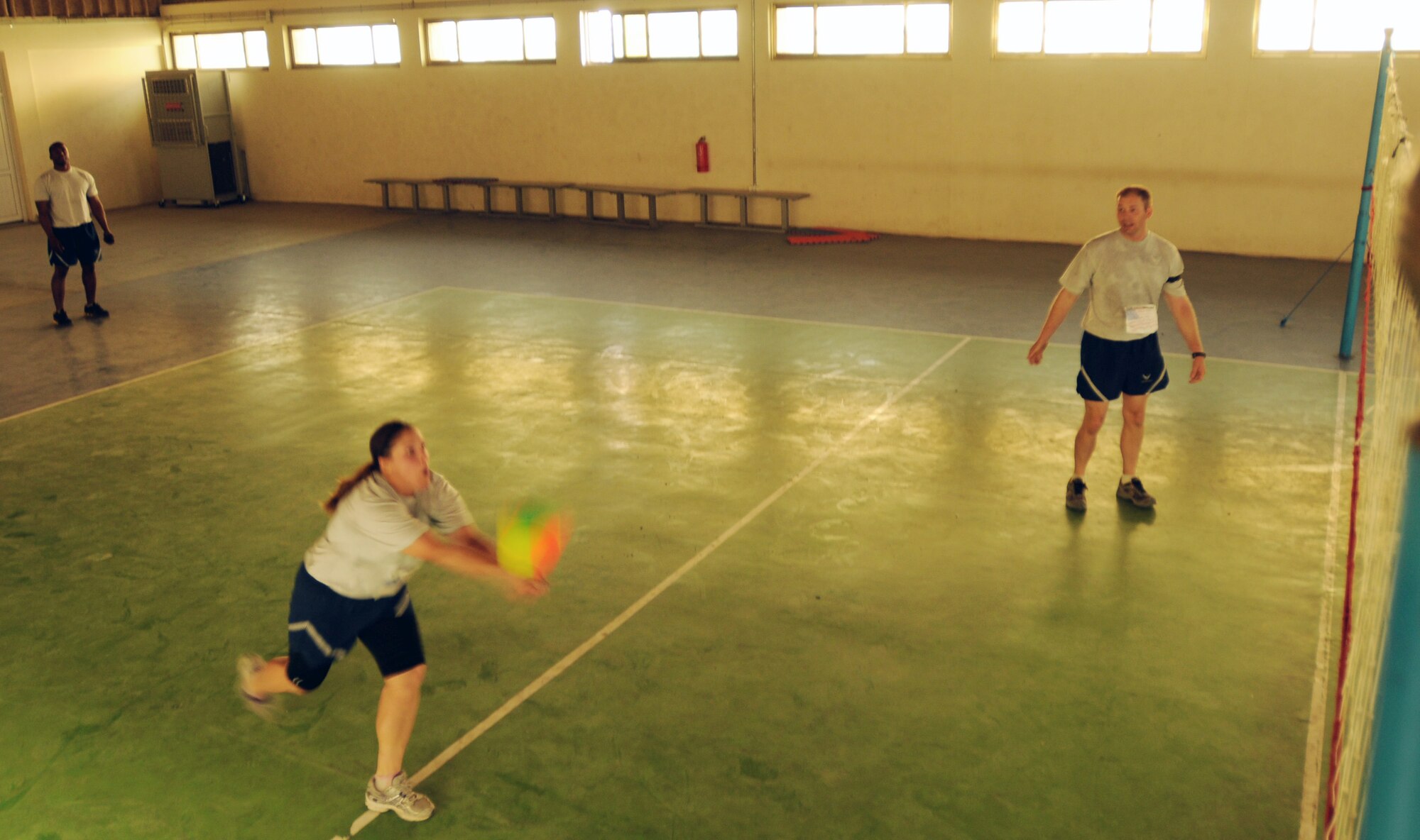 100827-N-6031Q-006 KABUL, Afghanistan - Airmen from the Combined Air Power Transition Force participate in the "Amazing Race" event held jointly at the International Security Assistance Force and Afghan Air Force base's on Aug. 27, 2010. The race was both physically and mentally challenging as the contestants would decipher clues that would lead them to the variety of mixed events during the race including volleyball, face paint and blind ball toss, map reading. (US Navy photo by Mass Communication Specialist 2nd Class David Quillen/ RELEASED).