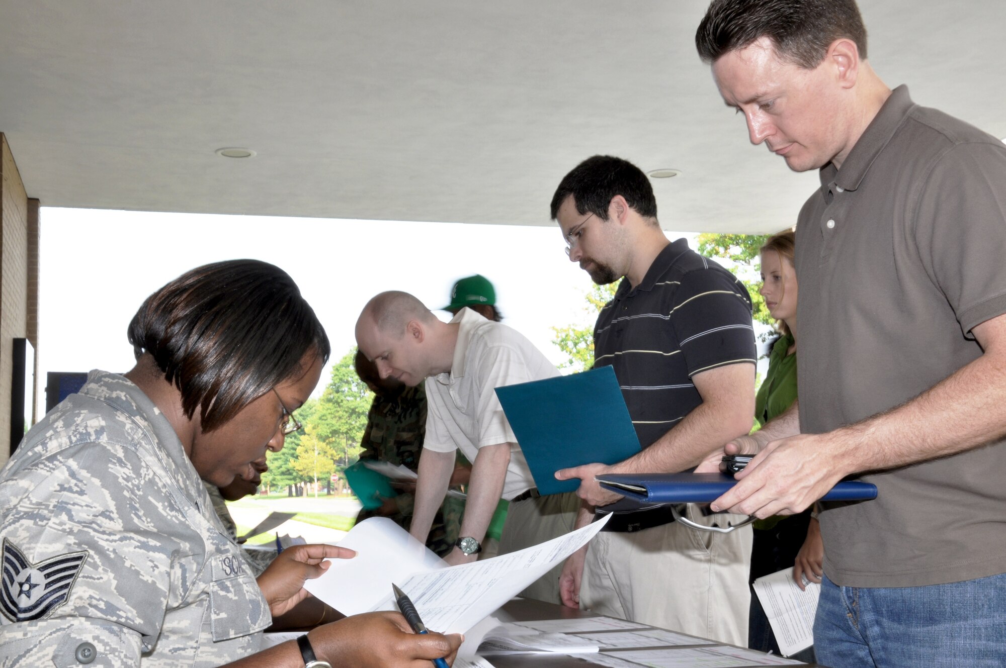 Members of the 459th Air Refueling Wing hosted an individual ready Reserve muster for members of the IRR to update their personnel and medical records Aug. 21, 2010, at Andrews Air Force Base, Md. (Air Force photo/Capt. Rebecca A. Garcia)
