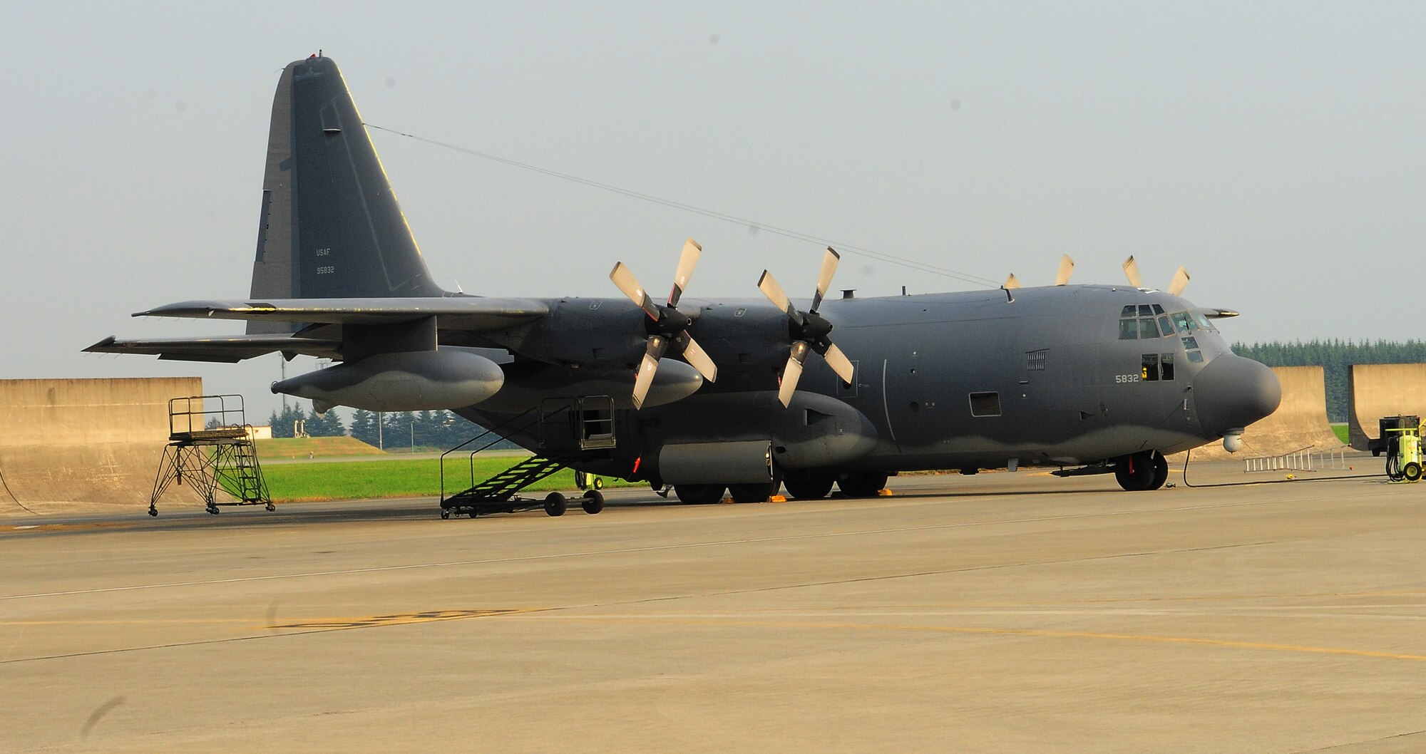 YOKOTA AIR BASE, Japan -- Yokota Air Base is providing shelter to visiting aircraft, including the above C-130, due to tropical weather conditions around Kadena Air Base, with the weather system expecting to make landfall early Tuesday. Yokota is providing a safe haven for eight visiting aircraft, including C-130s, KC-135s, an RC-135 and an E-3. The aircraft will remain at Yokota AB until the weather system has passed. (U.S. Air Force Staff Sgt Stacy Moless)