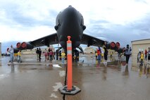 MINOT AIR FORCE BASE, N.D. -- Minot Air Force families receive a tour of a B-52H Stratofortress as part of Operation Heroes here Aug. 28. More than 300 service members and their families participated in the fourth annual event. Operation Heroes is a virtual deployment for military children and spouses, giving them the opportunity to see what parents and spouses experience prior to and during a deployment. (U.S. Air Force photo by Airman 1st Class Aaron-Forrest Wainwright)