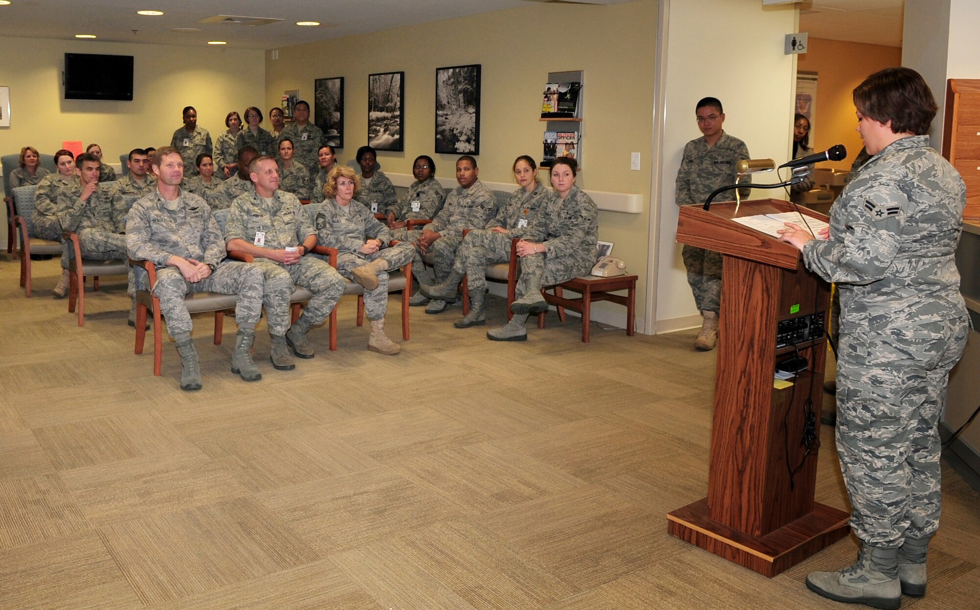 MOODY AIR FORCE BASE, Ga.-- Members from the 23rd Wing attend the dental clinic expansion ribbon cutting ceremony Dec. 2. The new addition was funded by the 2007 Defense Base Closure and Realignment Commission. (U.S. Air Force photo/Senior Airman Stephanie Mancha)(RELEASED)