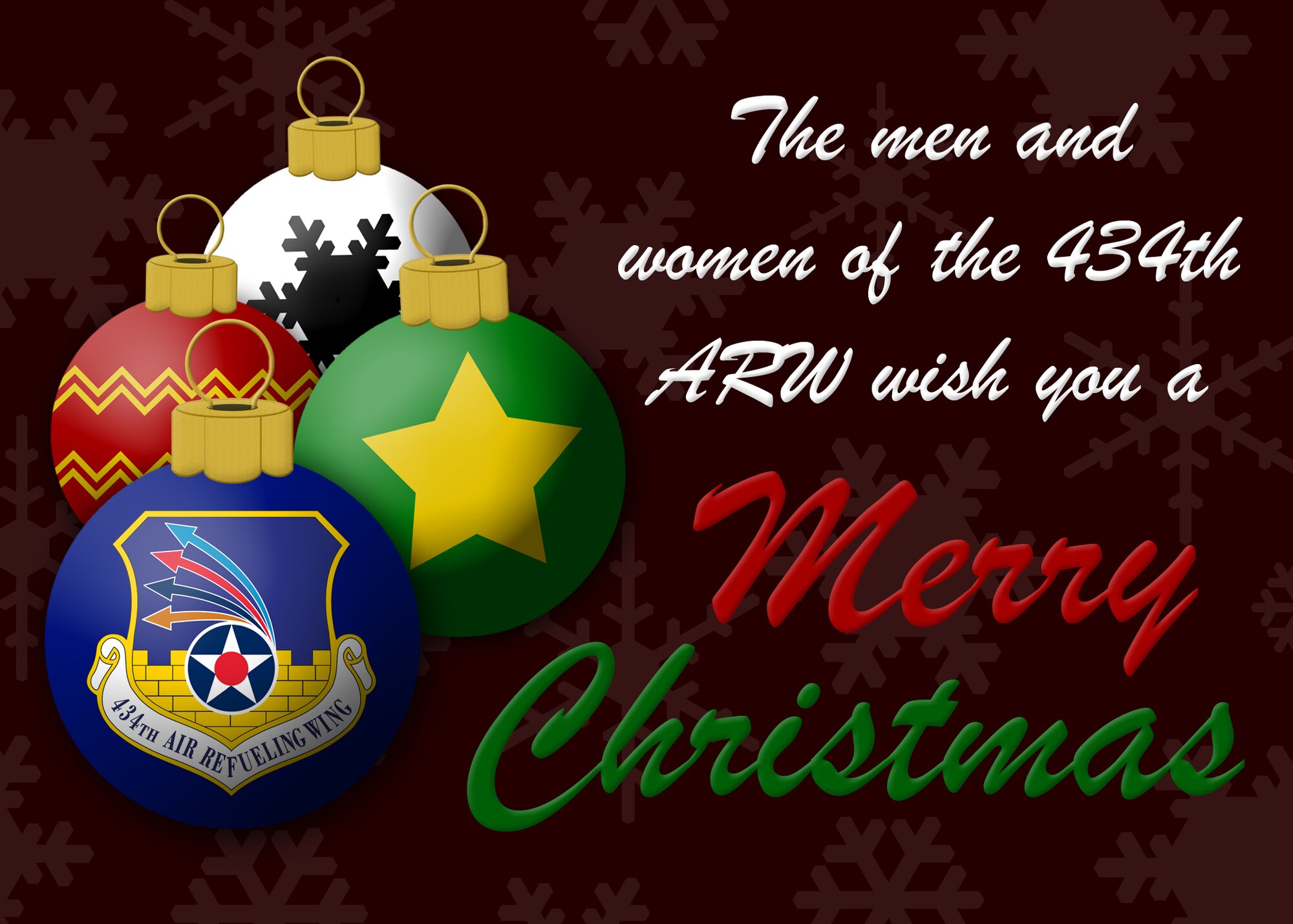 GRISSOM AIR RESERVE BASE, Ind. -- The men and women of the 434th Air Refueling Wing wish you and your family and very Merry Christmas. (U.S. Air Force graphic/Tech. Sgt. Mark R. W. Orders-Woempner)