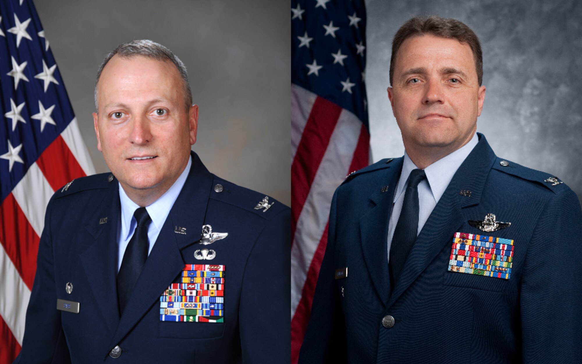 Col. Walter Sams, 419th Fighter Wing commander (left), will relinquish command to Col. Keith Knudson during a change-of-command ceremony at Hill Air Force Base, Utah, Dec. 5. 