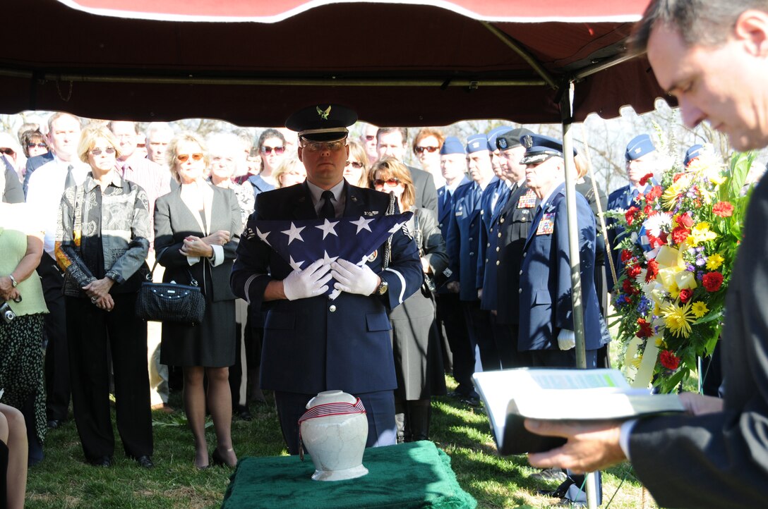 MARYVILLE, Tenn. - Retired Maj. Gen. Frederick H. Forster, former Assistant Adjutant General for Air for the state of Tennessee and commander of the 134th Air Refueling Wing at McGhee Tyson Air National Guard Base, is laid to rest at the Mt. Lebanon Baptist Church Cemetery here, Nov. 22, 2010.  Forster passed away Nov. 18, 2010.  (U.S. Air Force photo by Master Sgt. Kurt Skoglund/Released)