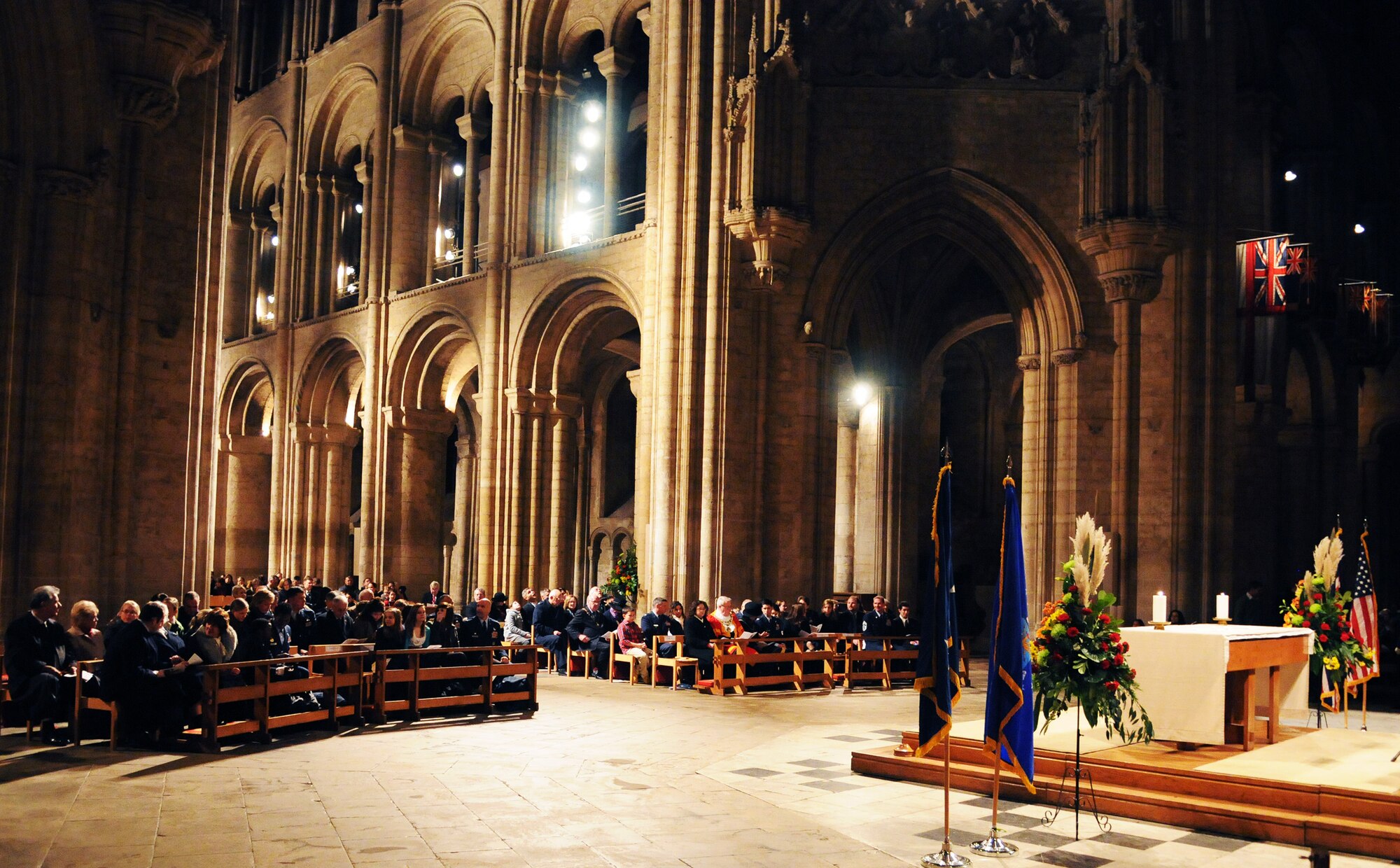 RAF MILDENHALL, England -- RAFs Mildenhall and Lakenheath Airmen and their families attend a service Nov. 24, 2010, at Ely Cathedral. The 24th Annual Thanksgiving Service gave U.S. servicemembers in England an opportunity to enjoy a holiday service at one of the cathedrals in the local area. (U.S. Air Force photo/Staff Sgt. Thomas Trower) 