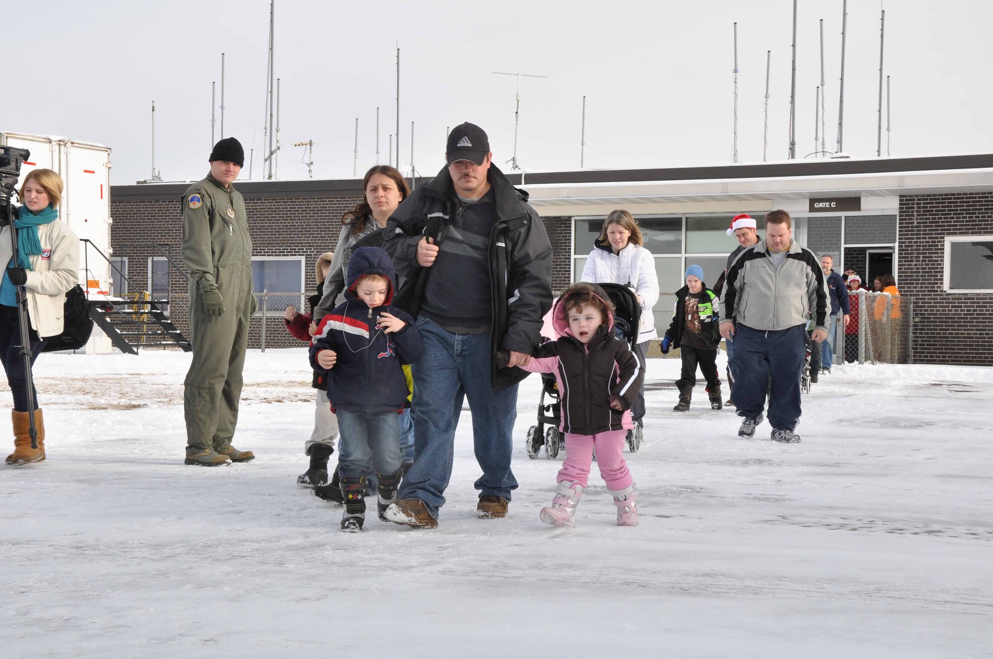 Special guests Board  a 934th Airlift Wing C130 during Operation Santa Flight 2010, the 934th Airlift Wing along with volunteers from AT&T and the Army National Guard make it possible for people with special needs to get a trip to meet with Santa (Air Force Photo/Tech. Sgt. Bob Sommer)