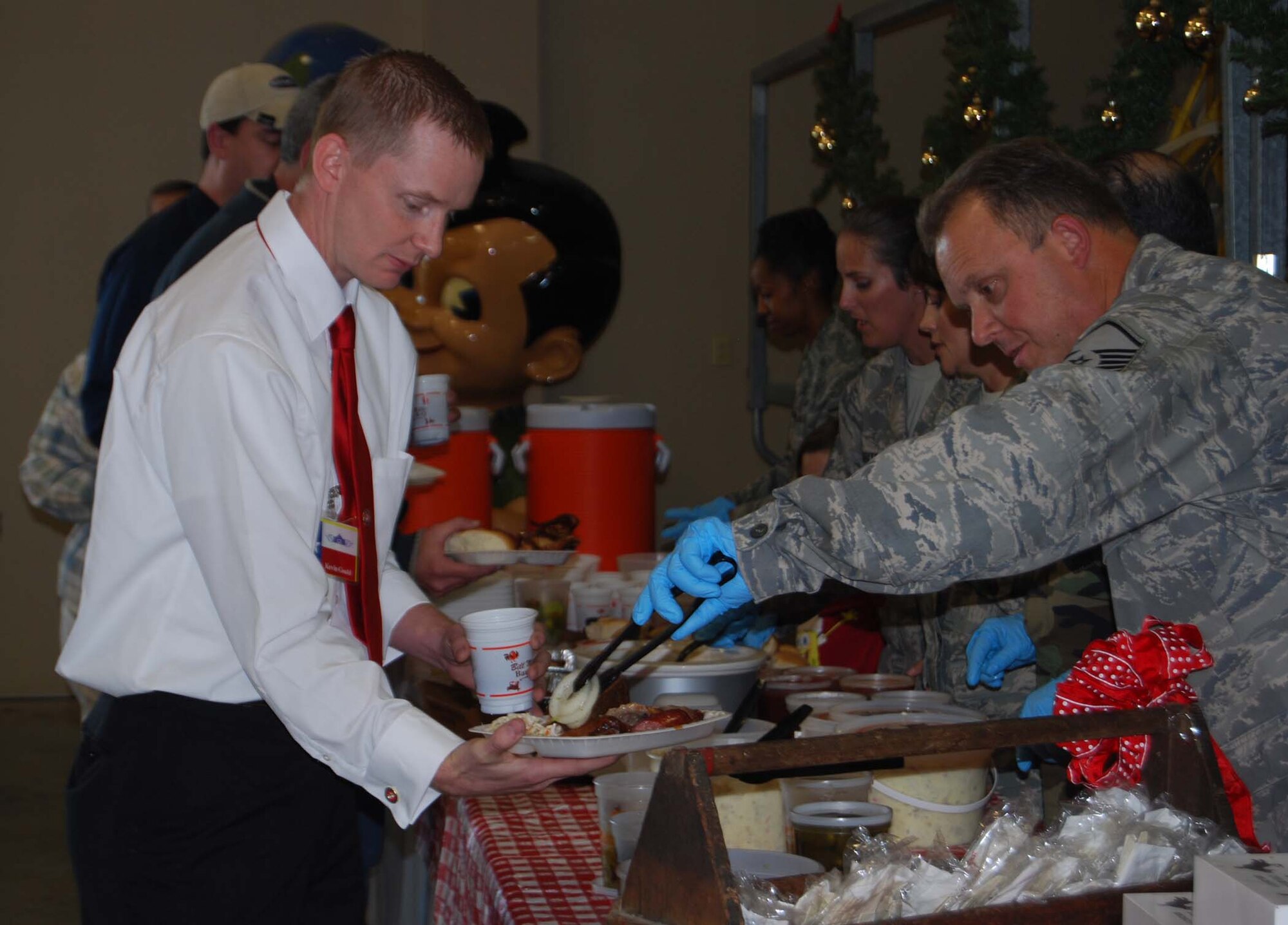 The 433rd Airlift Wing opened it's doors and it's aircraft to civilian supervisors and employers during the 17th Annual Bosses Day. The Bosses were taken on an aerial refueling training mission, and got the oppurtunity to see what it is the reservist's contribute to when they have to spend time away from their everyday careers. (U.S. Air Force photo/Senior Airman Viola M. Hernandez)