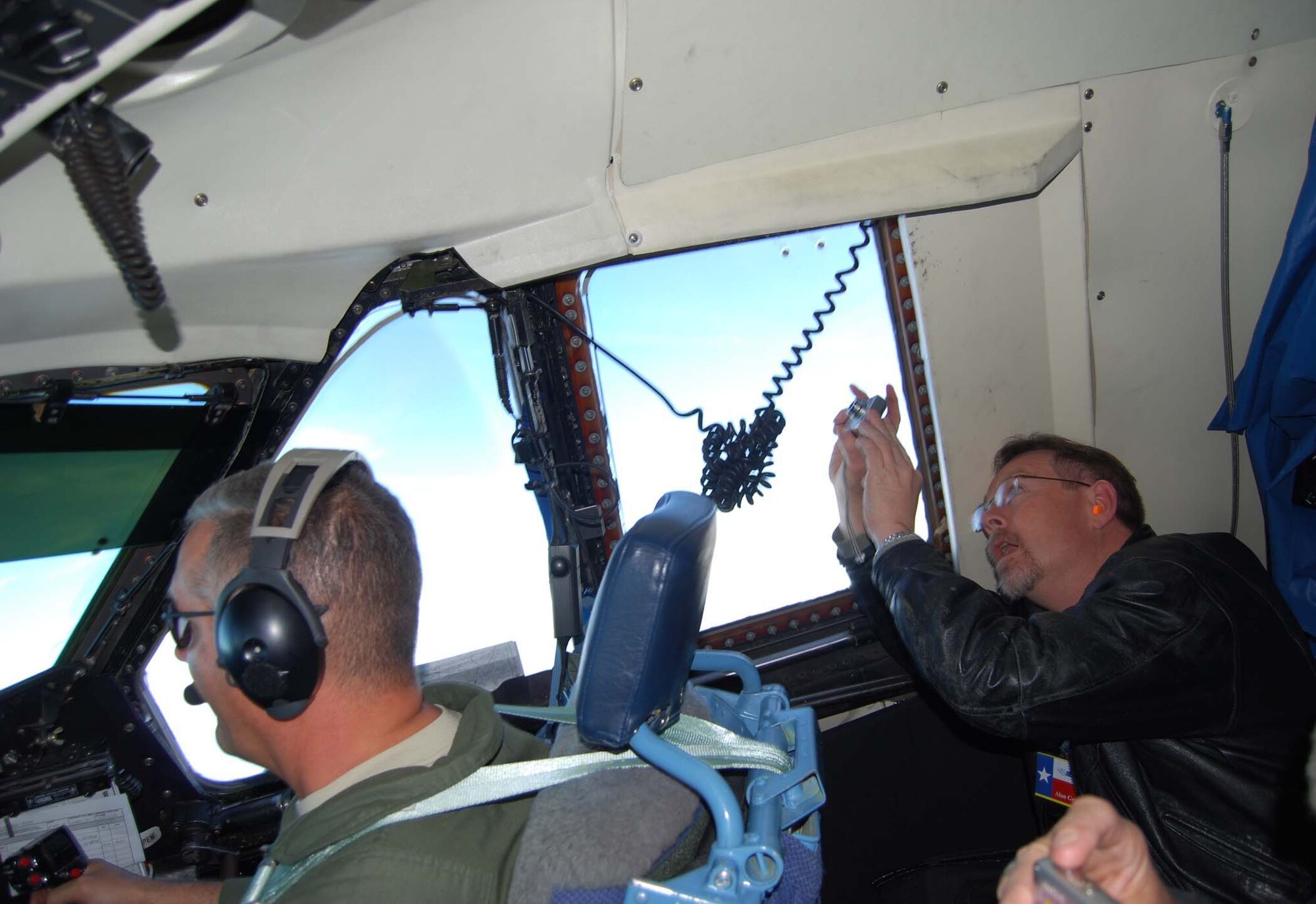 The 433rd Airlift Wing opened its doors and its aircraft to civilian supervisors and employers during the 17th Annual Bosses Day. The Bosses were taken on an aerial refueling trainig mission and got the oppurtunity to see what it is the reservist's contribute to when they have to spend time away from their everyday careers. (U.S. Air Force photo/ Senior Airman Viola M. Hernandez)