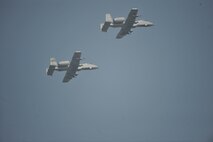 A-10A model aircraft fly over Osan AB Oct. 10. (U.S. Air Force photo/Senior Airman Evelyn Chavez)
