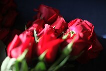 FARMINGDALE, N.Y. -- A collection of roses are displayed on a table at the Dropping of the Roses / Pearl Harbor Memorial Ceremony, here, Dec. 7. This is the 20th year of a tradition started by the late Joseph Stanley Hydrusko to honor those he served with at Pearl Harbor, Hawaii. Each year roses are dropped over the Statue of Liberty marking the time of the attack. In the attack, 21 ships were sunk or damaged, 188 aircraft were destroyed, and 2,335 service members were killed. America answered with an island-hopping campaign culminating with the iconic Marine Corps flag raising on Iwo Jima more than three years later. (Official Marine Corps photo by Sgt. Randall A. Clinton / RELEASED)