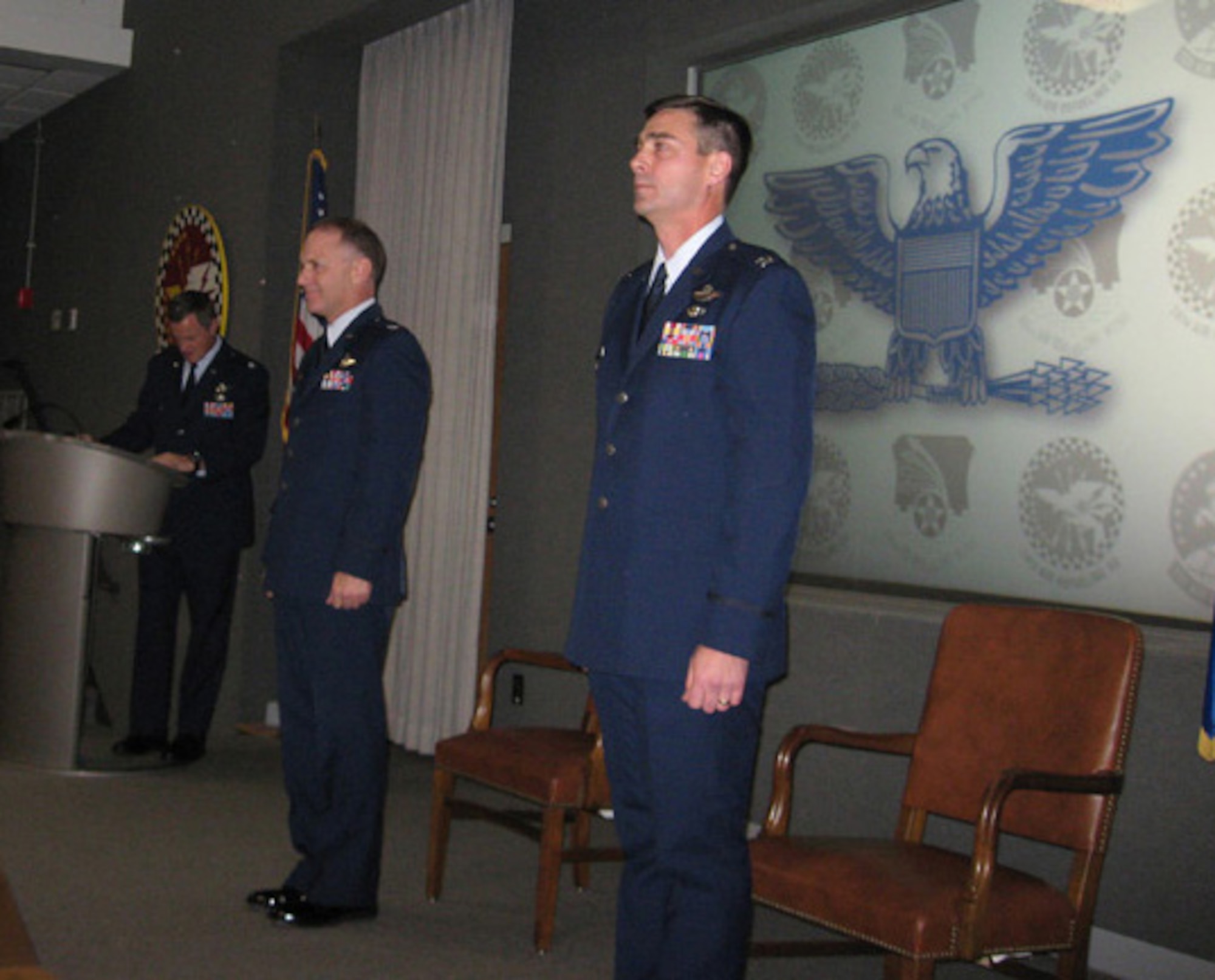 GRISSOM AIR RESERVE BASE, Ind., -- Laen August (right), 434th Operations Group Deputy Commander, was recently promoted to the rank of colonel during a special ceremony at Grissom ARB.  (U.S. Air Force photo)