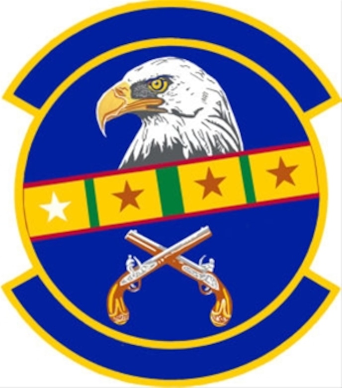 633d Security Forces Squadron shield (color) provided by 633d Air Base Wing Public Affairs office.