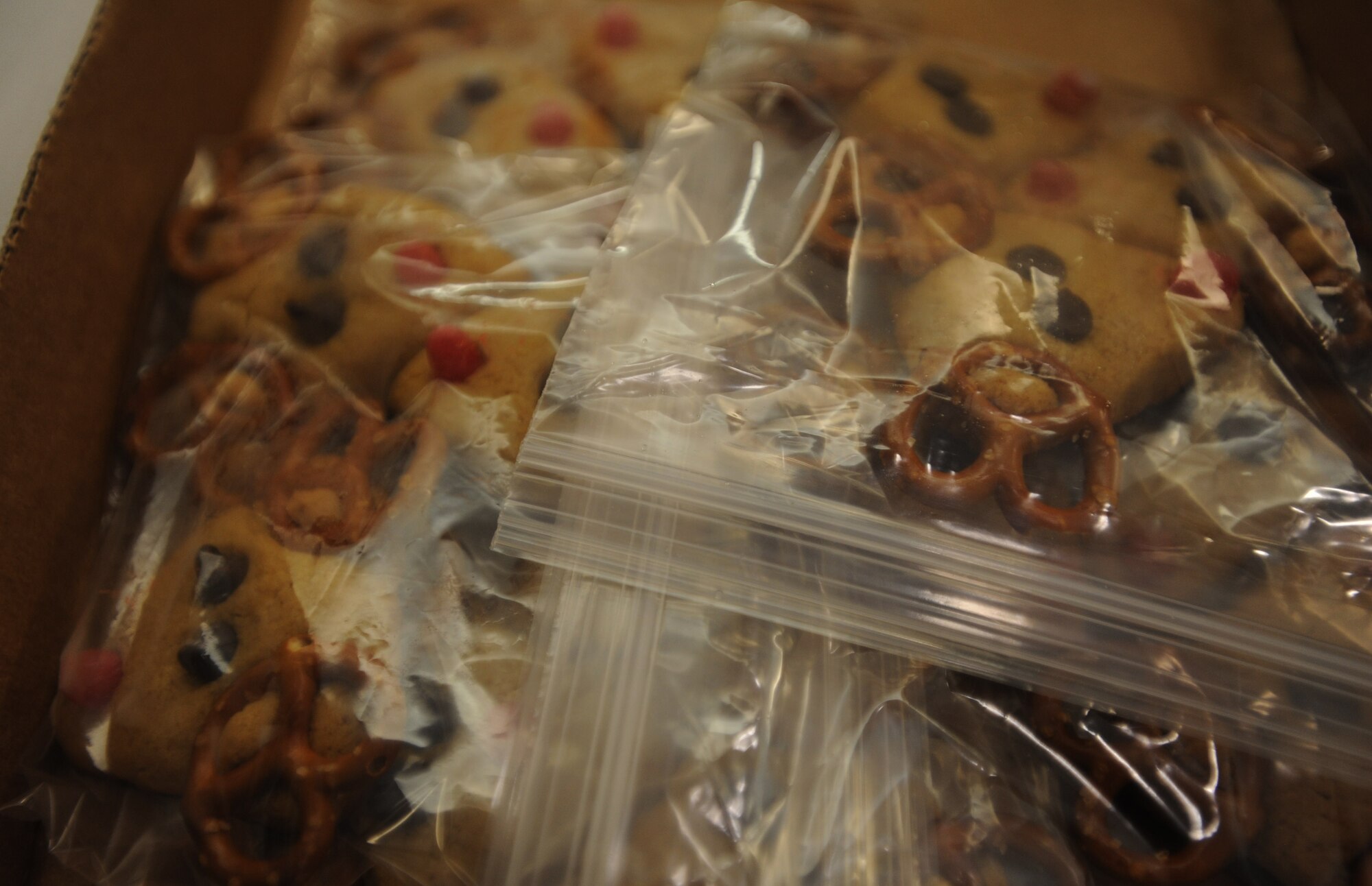 Ginger reindeer cookies were baked for Airmen and their families as part of the annual Cookie Caper event Dec. 9 at Joint Base Pearl Harbor-Hickam, Hawaii. More than 27,000 cookies were baked and donated to brighten the spirits of Airmen stationed here. (U.S. Air Force Photo/Airman 1st Class Lauren Main)
