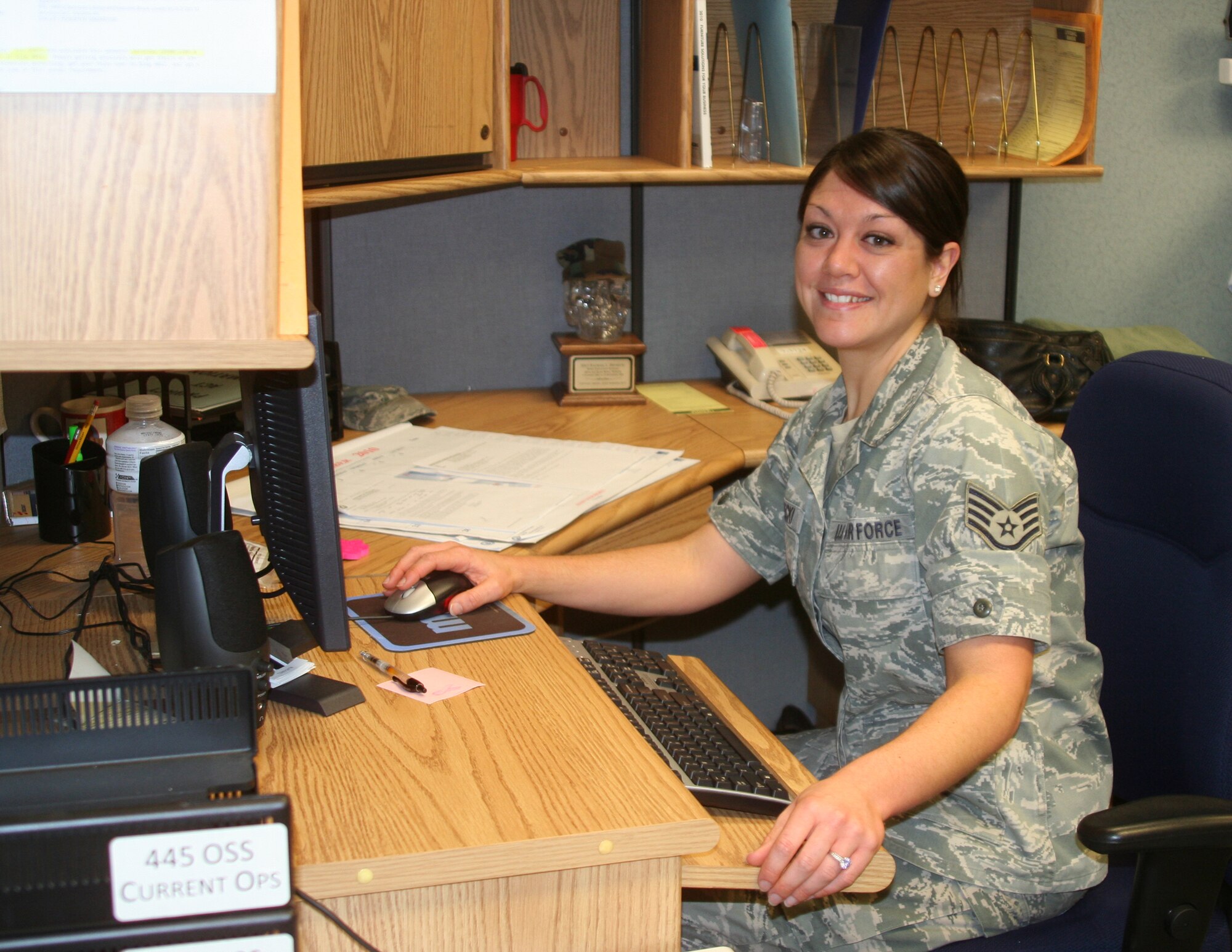 WRIGHT-PATTERSON AIR FORCE BASE, Ohio - 445th Airlift Wing Spotlight Performer for December 2010: Staff Sgt. Rachael Bieniecki, 445th Operations Support Squadron.
